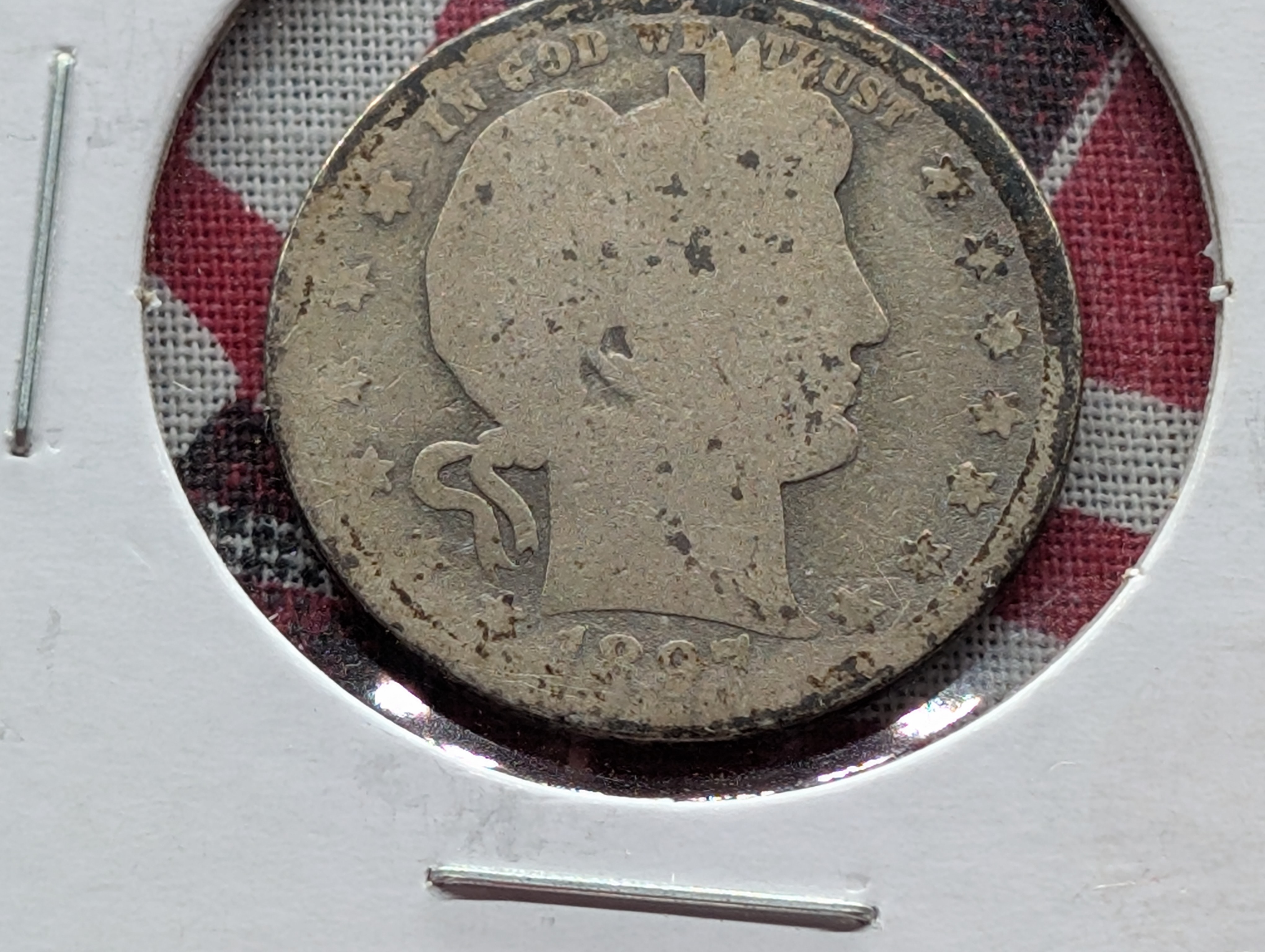 1897-O Barber 90% Silver Quarter
