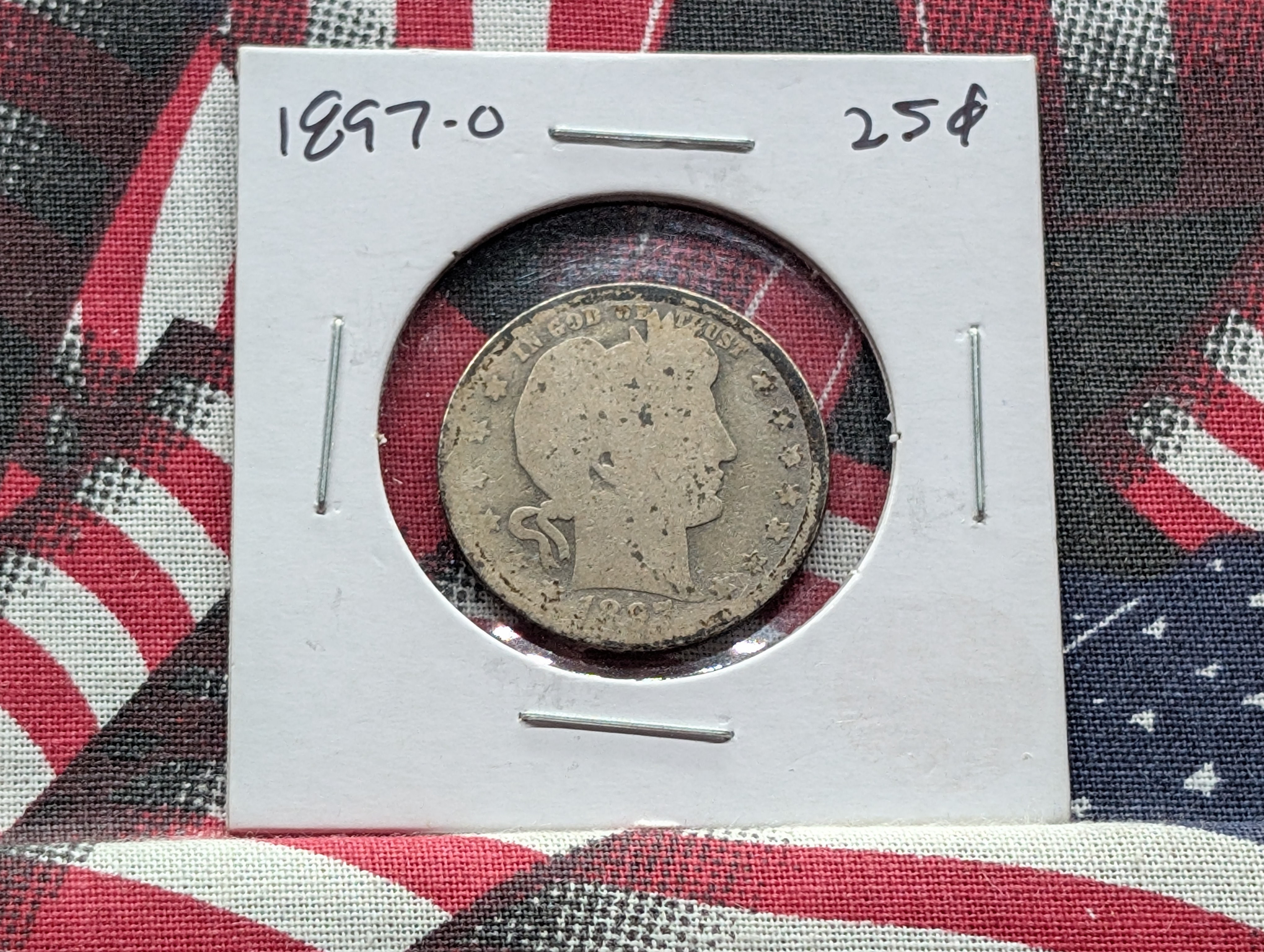 1897-O Barber 90% Silver Quarter