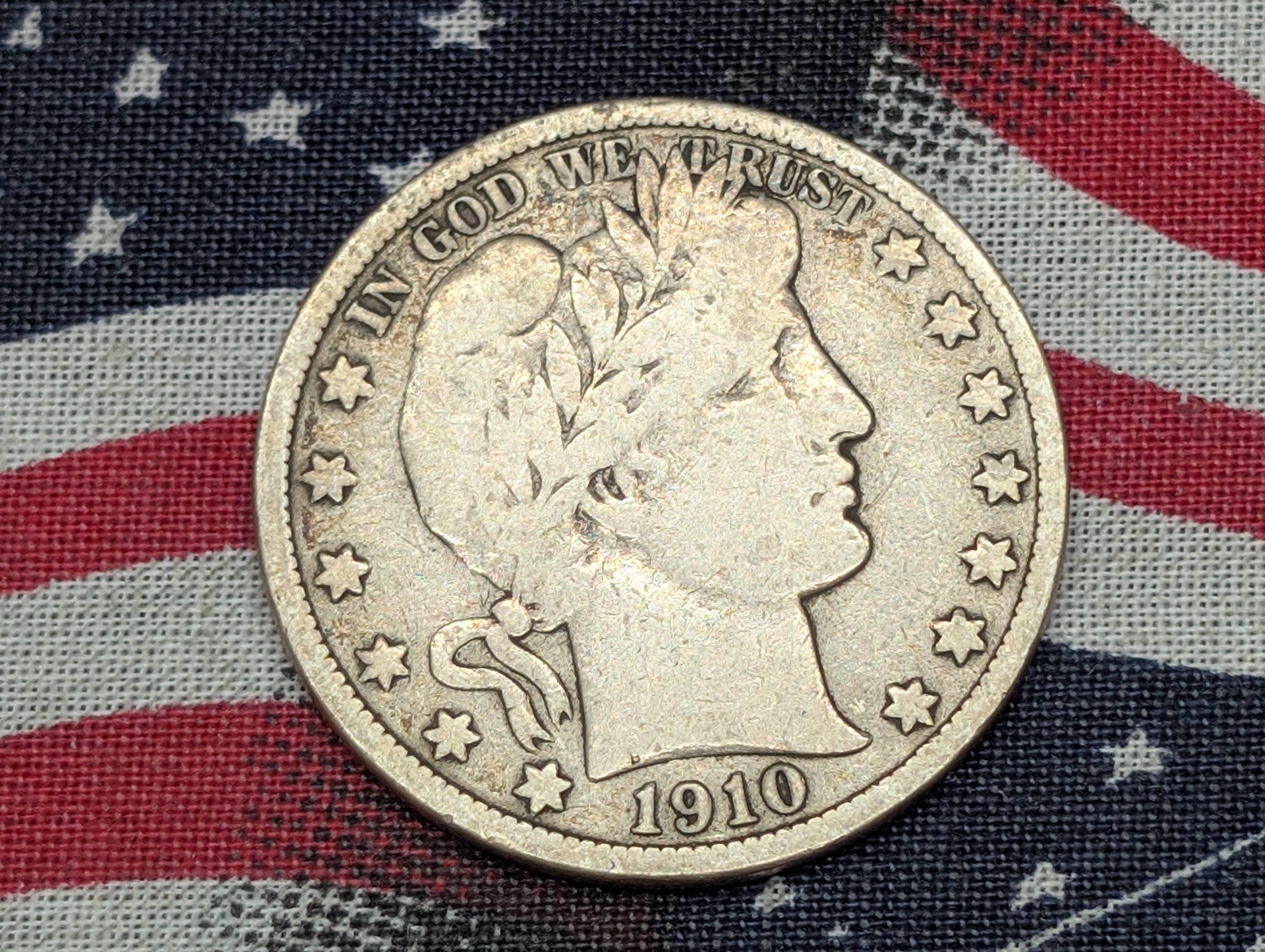 1910-S Barber 90% Silver Half Dollar