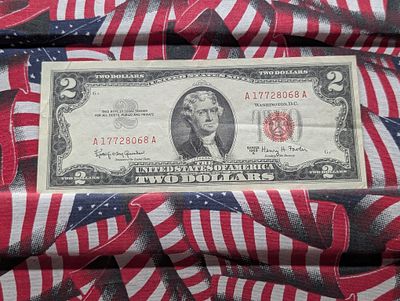 ERROR 1963 A Series $2 Red Seal Cutting Error Note - Crisp Condition PLEASE NOTE Some coins may 