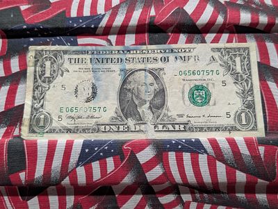 ERROR 1999 Series $1 Green Seal Note W/ Printing Error - Double 3rd Printing Partial & Inking. ER 