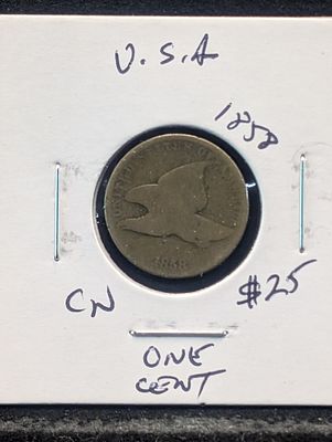 1858 Copper Nickel Flying Eagle Cent - Last Year!. 1858 Copper Nickel Flying Eagle Cent - Last 