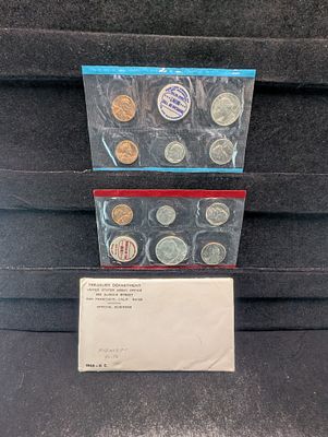 1968 P & D U.S. Uncirculated Mint Set with S Mint Mark Cent In OGP, Contains a 40% Silver 