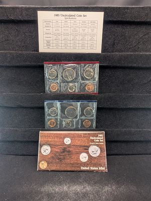 1985 P&D U.S. Uncirculated Mint Coin Set In OGP w/ COA. 1985 P&amp;D U.S. Uncirculated Mint Coin 