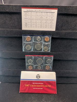 1987 P&D U.S. Uncirculated Mint Coin Set In OGP w/ COA. 1987 P&amp;D U.S. Uncirculated Mint Coin 