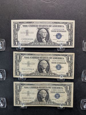 1957, 1957-A, & 1957-B Series $1 Blue Seal Silver Certificates. 1957, 1957-A, &amp; 1957-B 