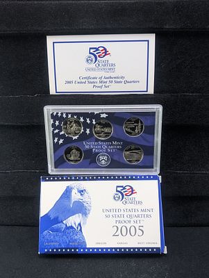 2005-S United States Mint State Quarters 5 Coin Proof Set W/ OGP & COA. 2005-S United States 