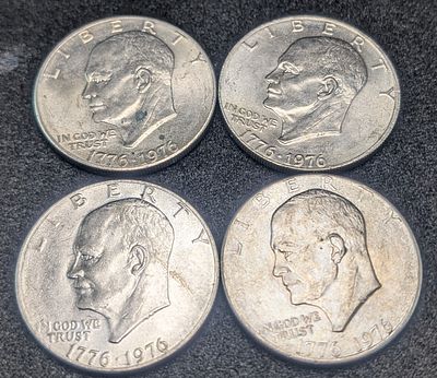 (4) 1976 Bicentennial Eisenhower Dollars Condition PLEASE NOTE Some coins may have a grade on 