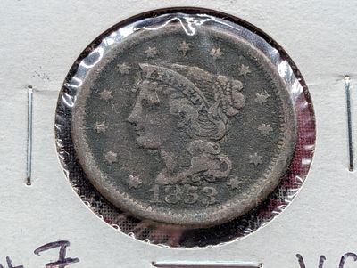 1853 Braided Hair Large Cent Condition PLEASE NOTE Some coins may have a grade on the package 