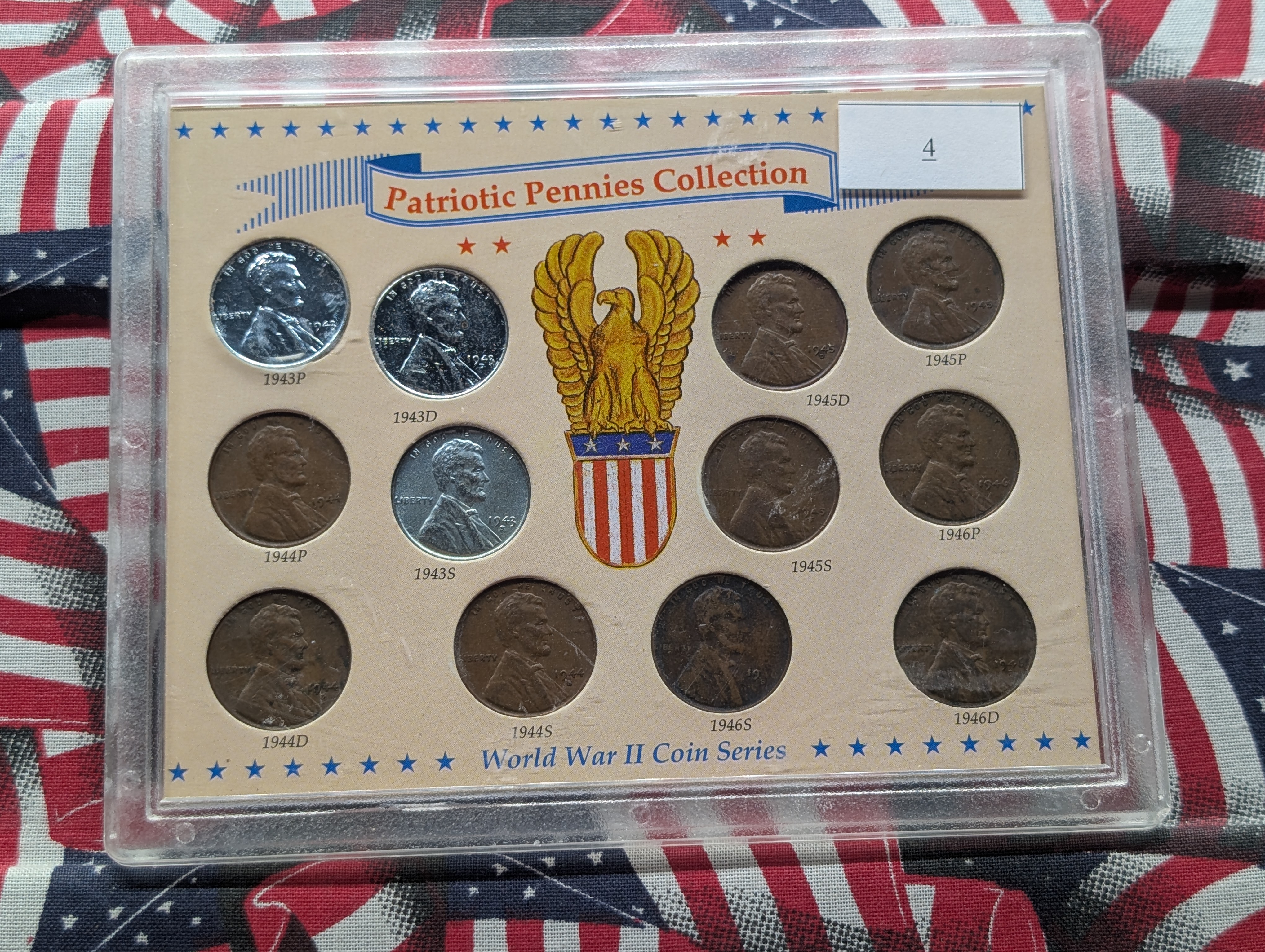 Patriotic Pennies Collection World War II Coin Series - 1943 P,D & S Lincoln Steel Cents, 9 Lincoln Wheat Cents