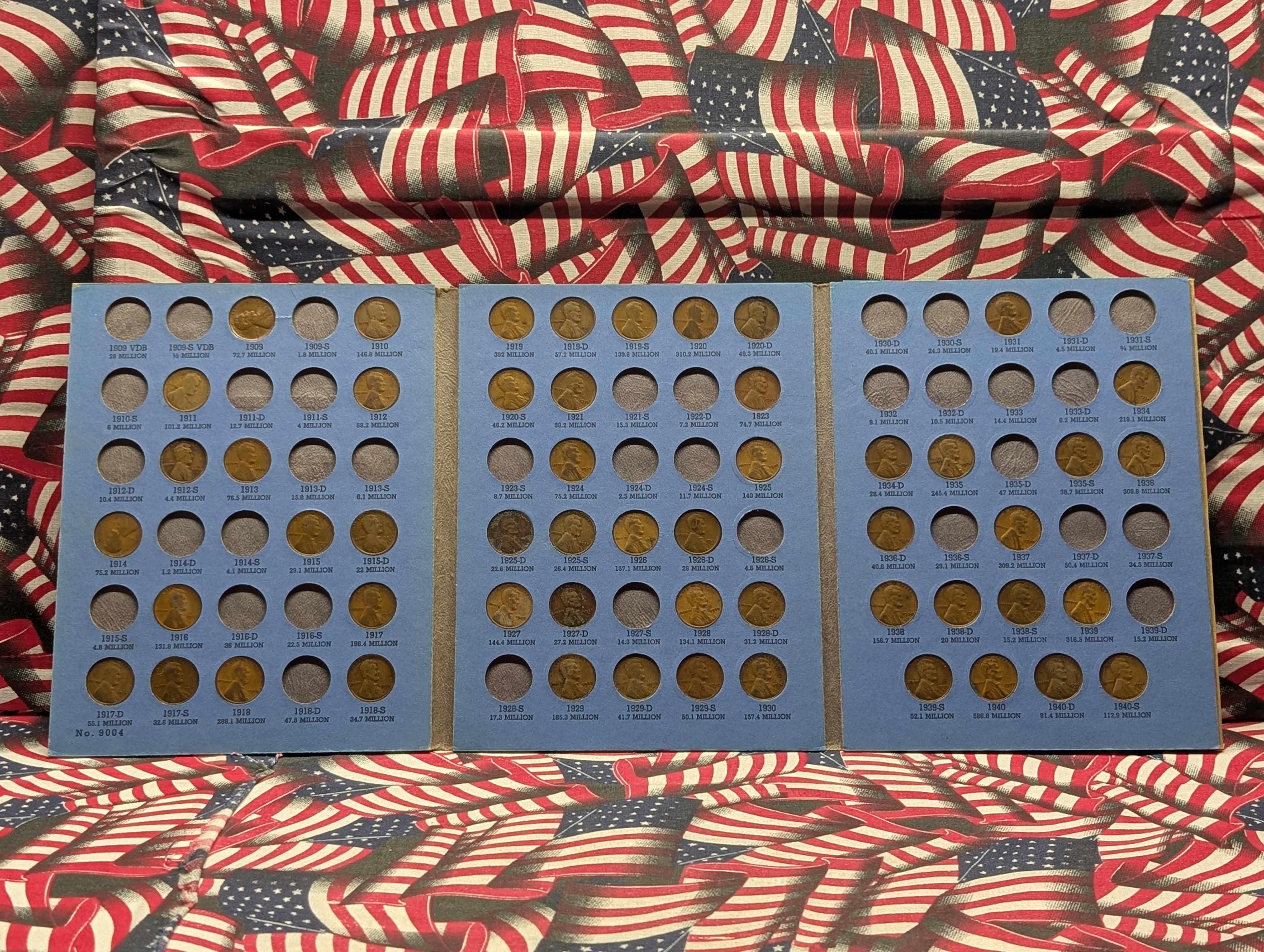 Partial Lincoln Head Cent Book Collection 1909-1940, No Big Key Dates