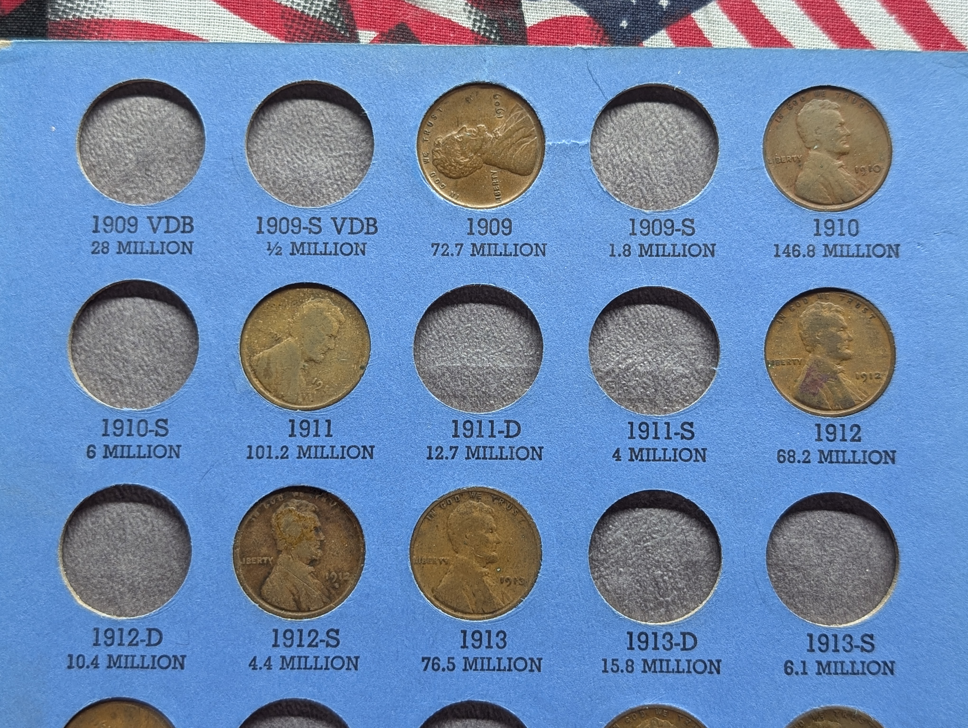 Partial Lincoln Head Cent Book Collection 1909-1940, No Big Key Dates