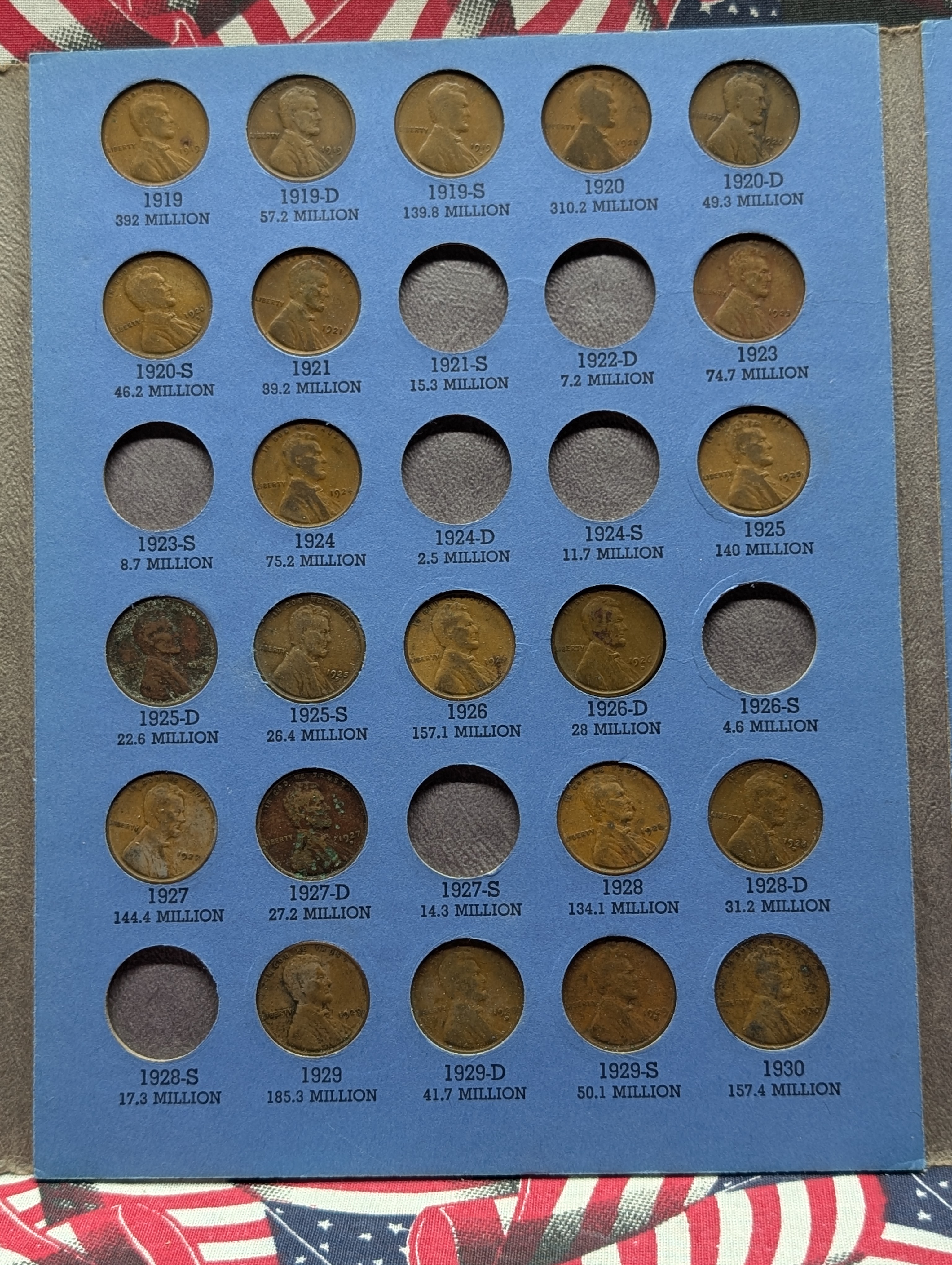 Partial Lincoln Head Cent Book Collection 1909-1940, No Big Key Dates