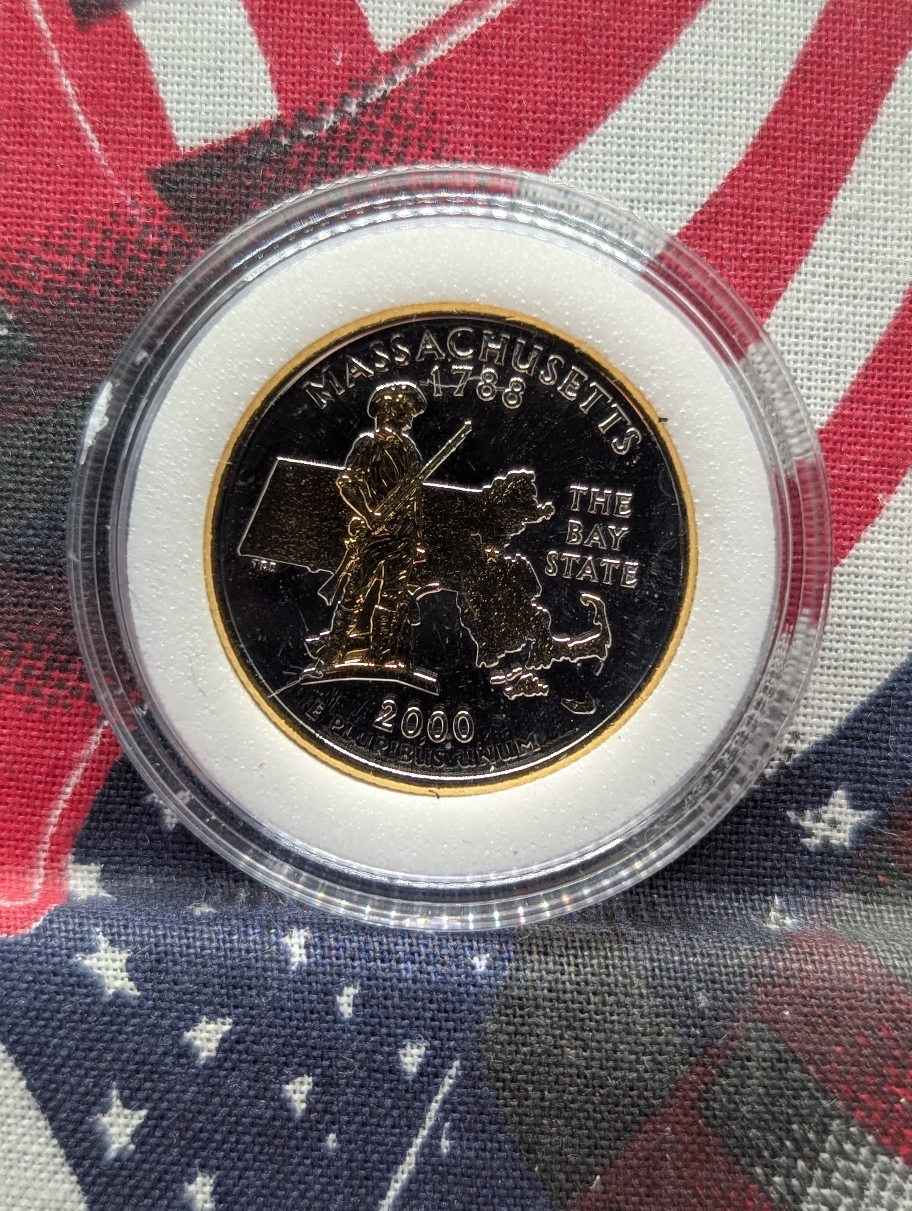 7 - 24kt Gold Plated, United States Statehood Quarters with Box and COA