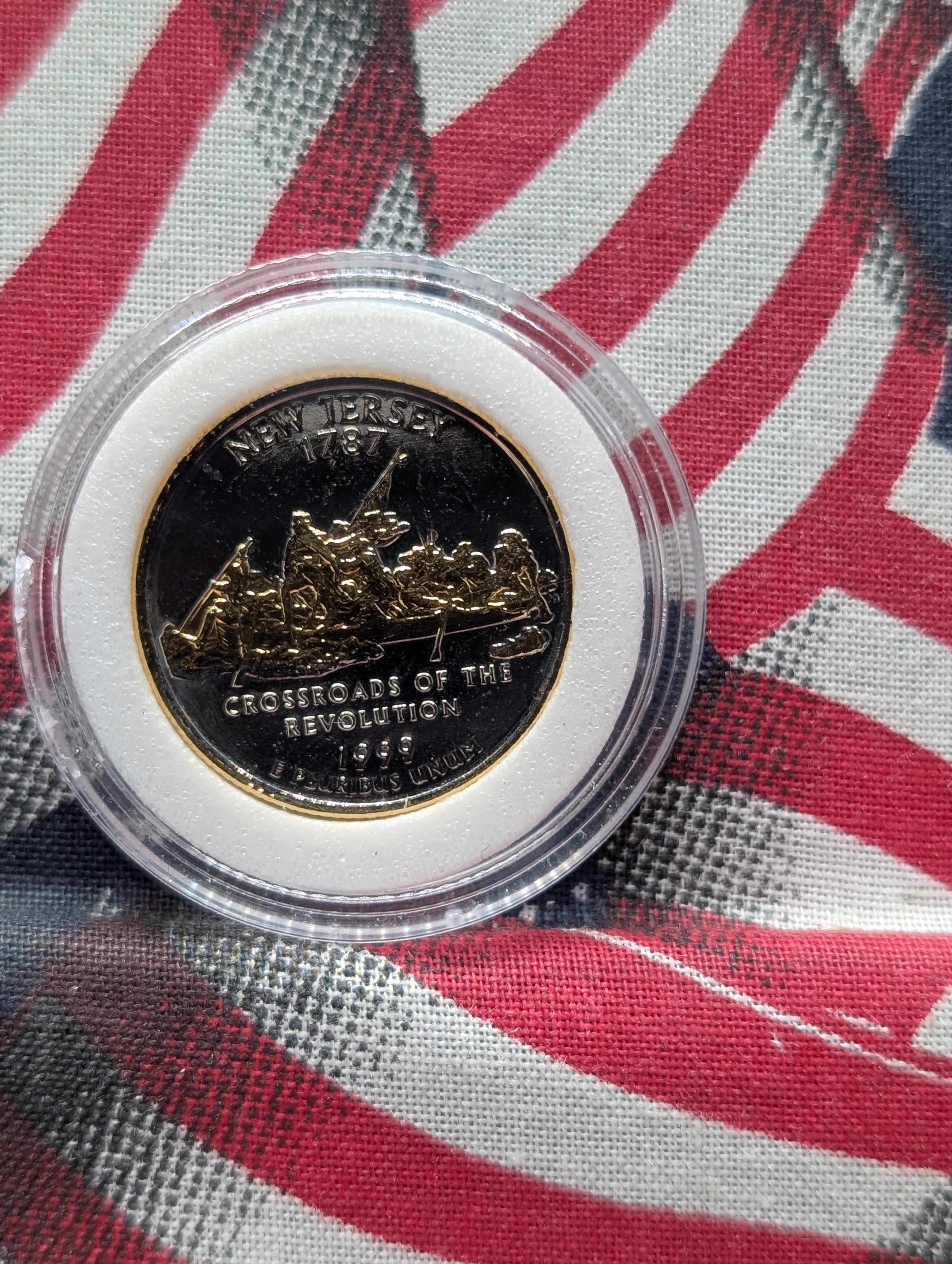7 - 24kt Gold Plated, United States Statehood Quarters with Box and COA