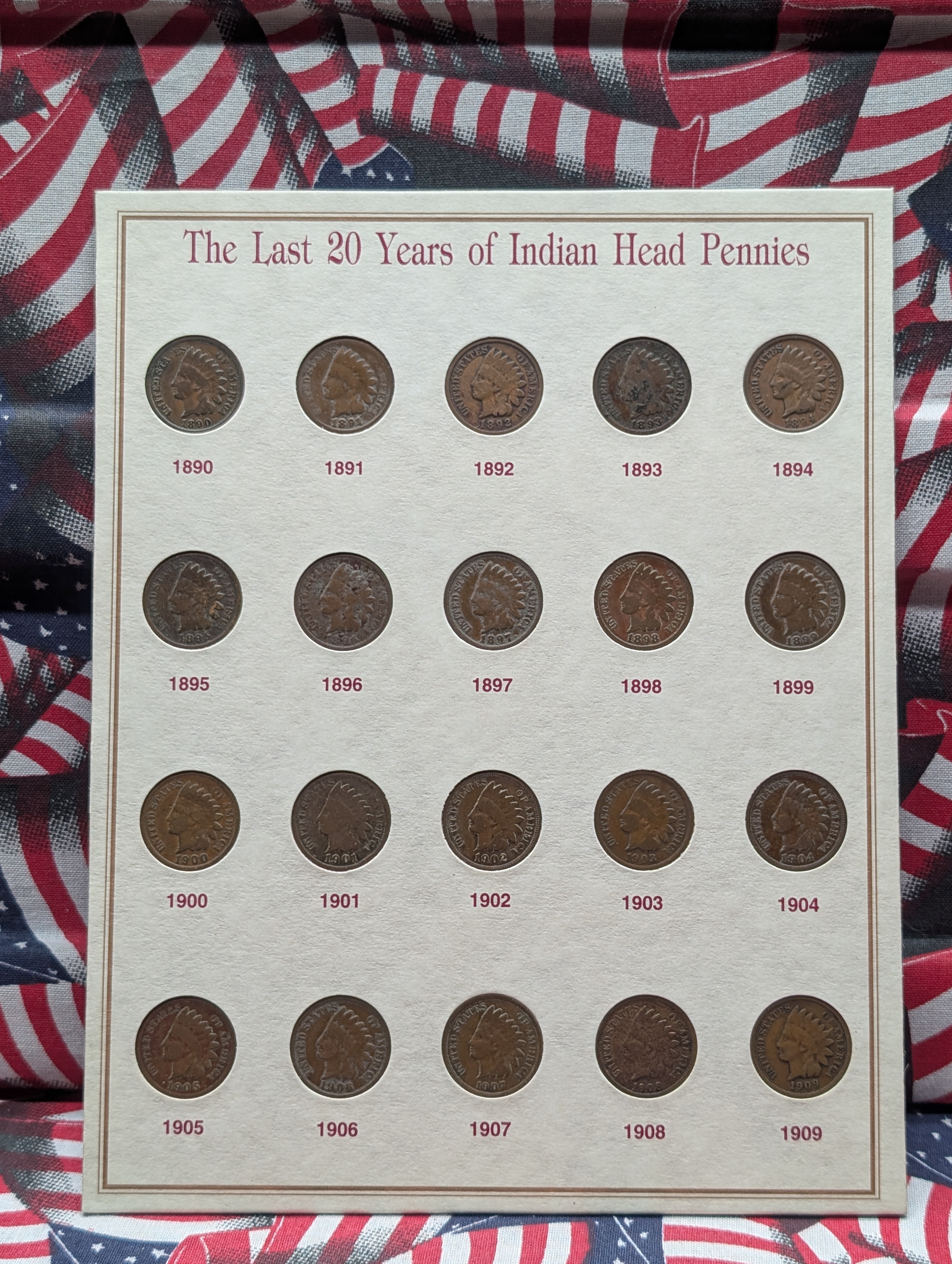 1890-1909 The Last 20 Years of Indian Head Pennies Album Collection