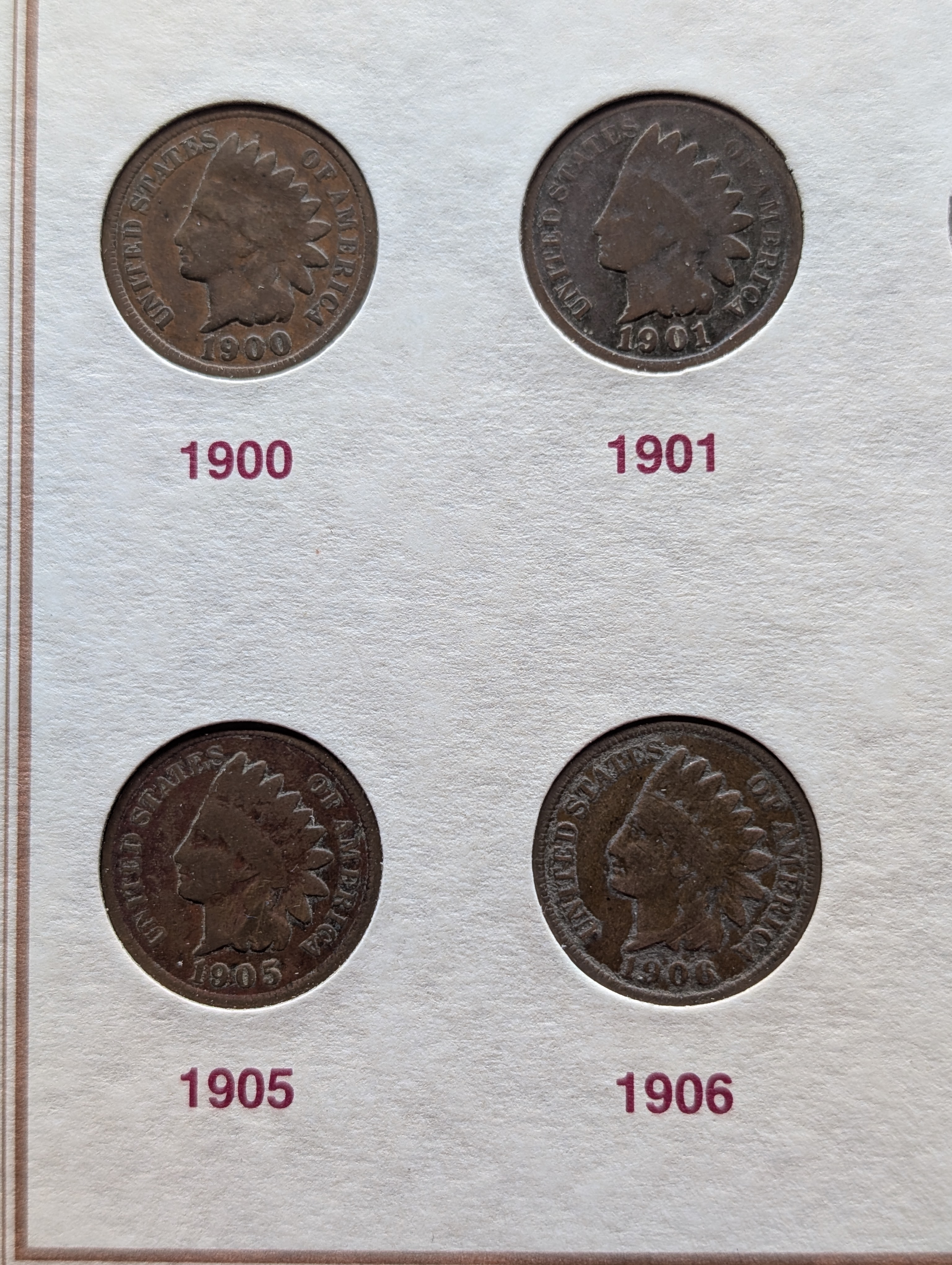 1890-1909 The Last 20 Years of Indian Head Pennies Album Collection