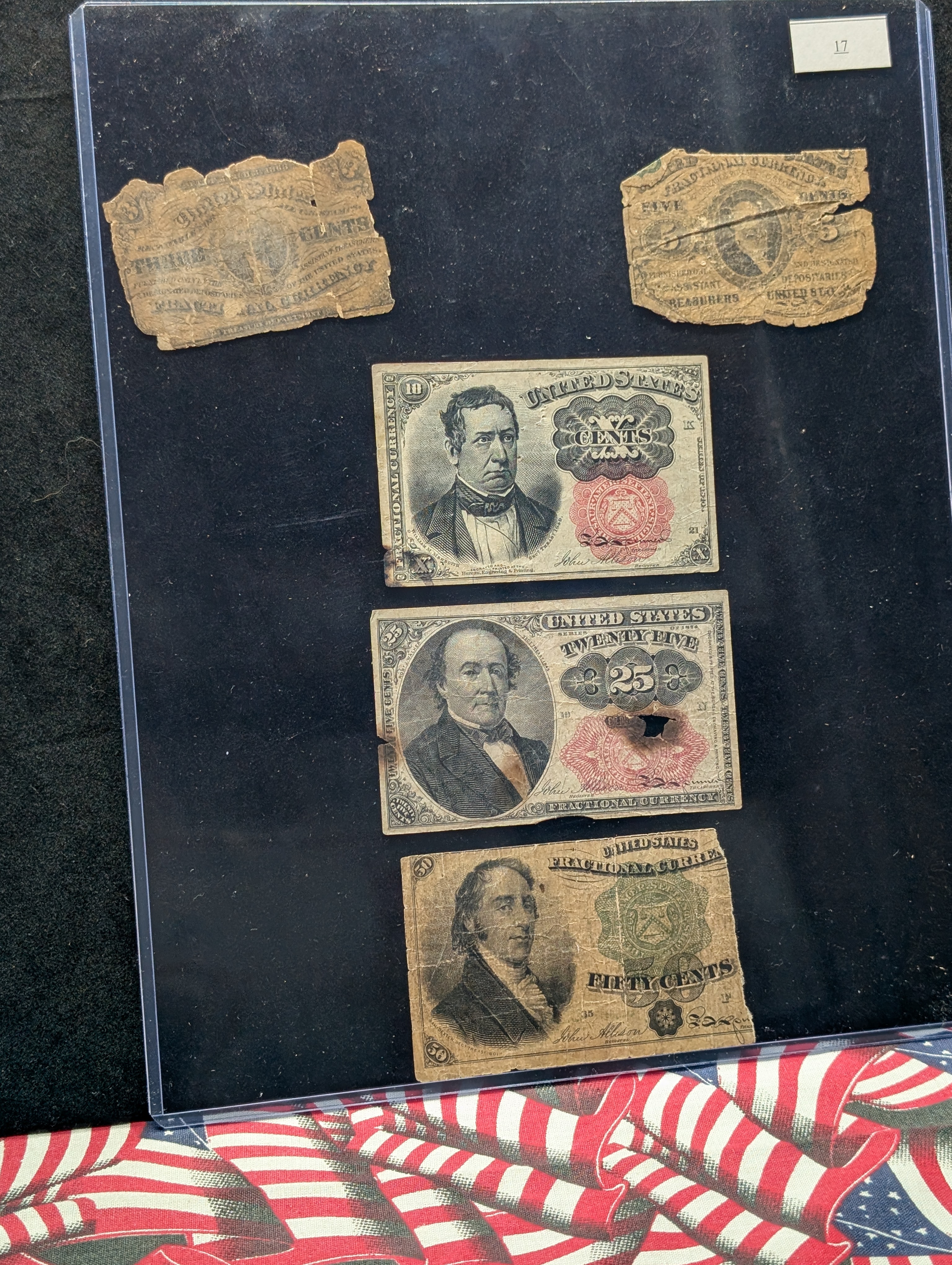 (5) Assorted Group Fractional Currency Notes - Includes Scarce 3c Note