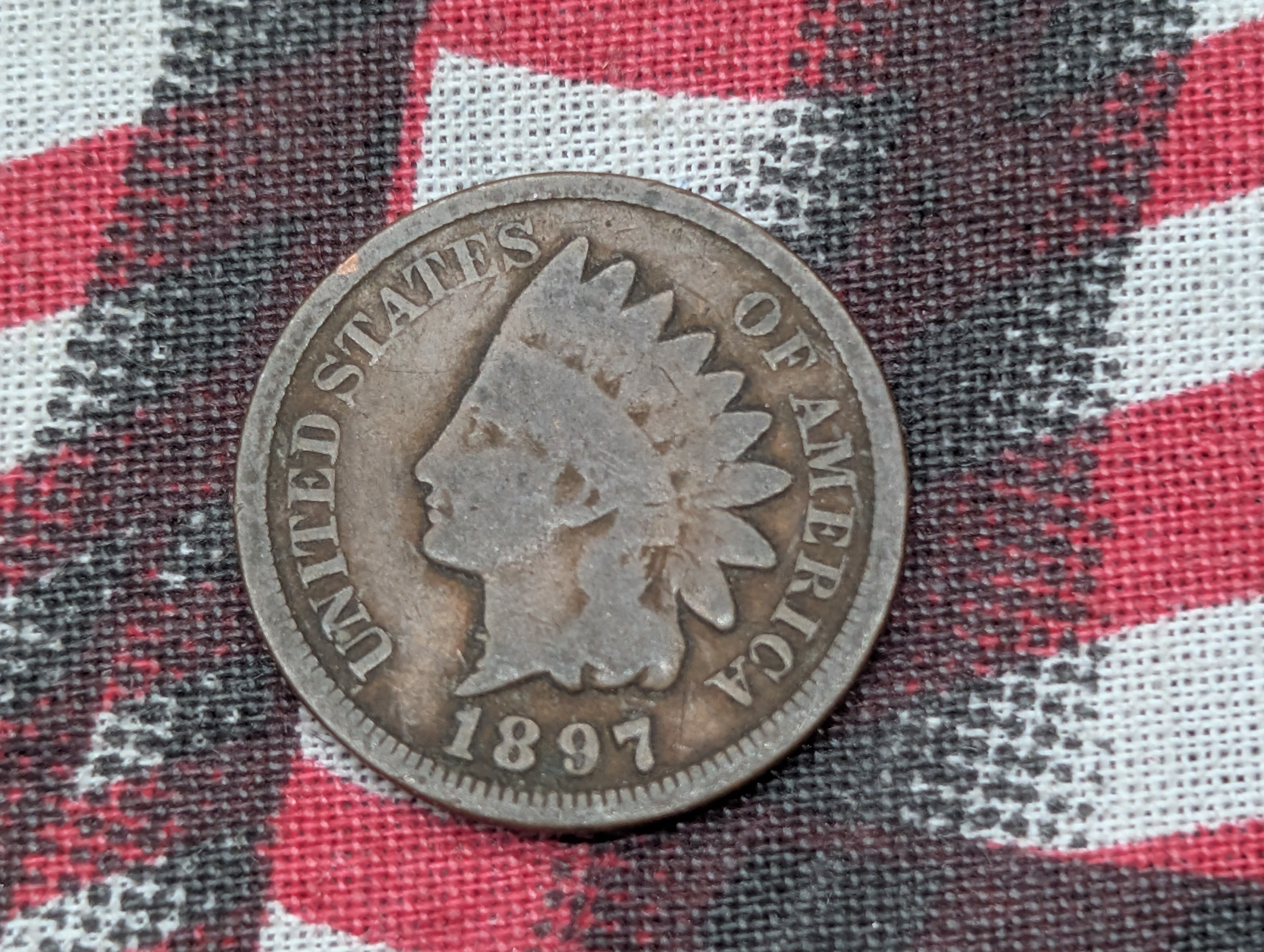 1897 1 In The Neck Indian Head Cent - Nice Circ.