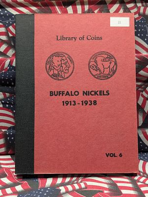 Partial Library of Coins Indian Head Buffalo Nickels Album for 1913-1938, with 37 