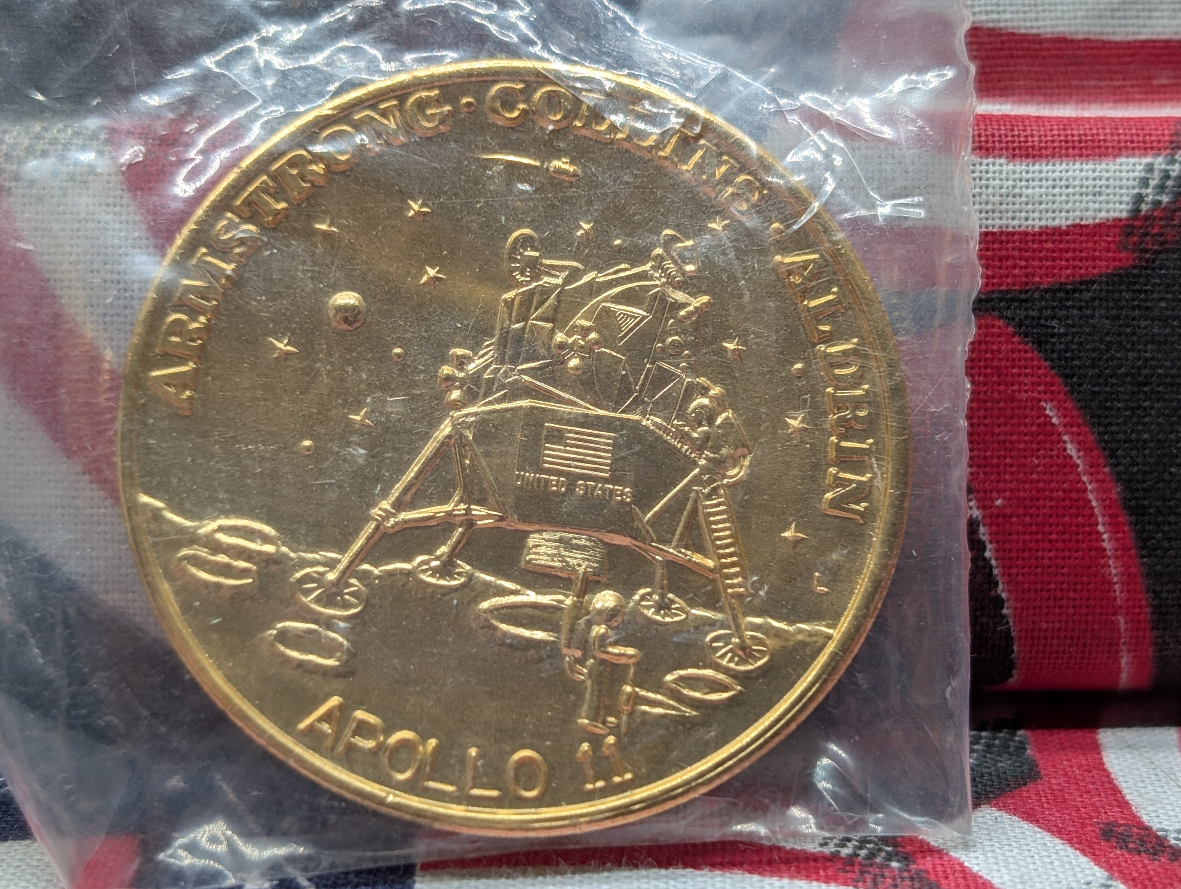 2 Medal Set Armstrong Collins Aldrin Apollo 11