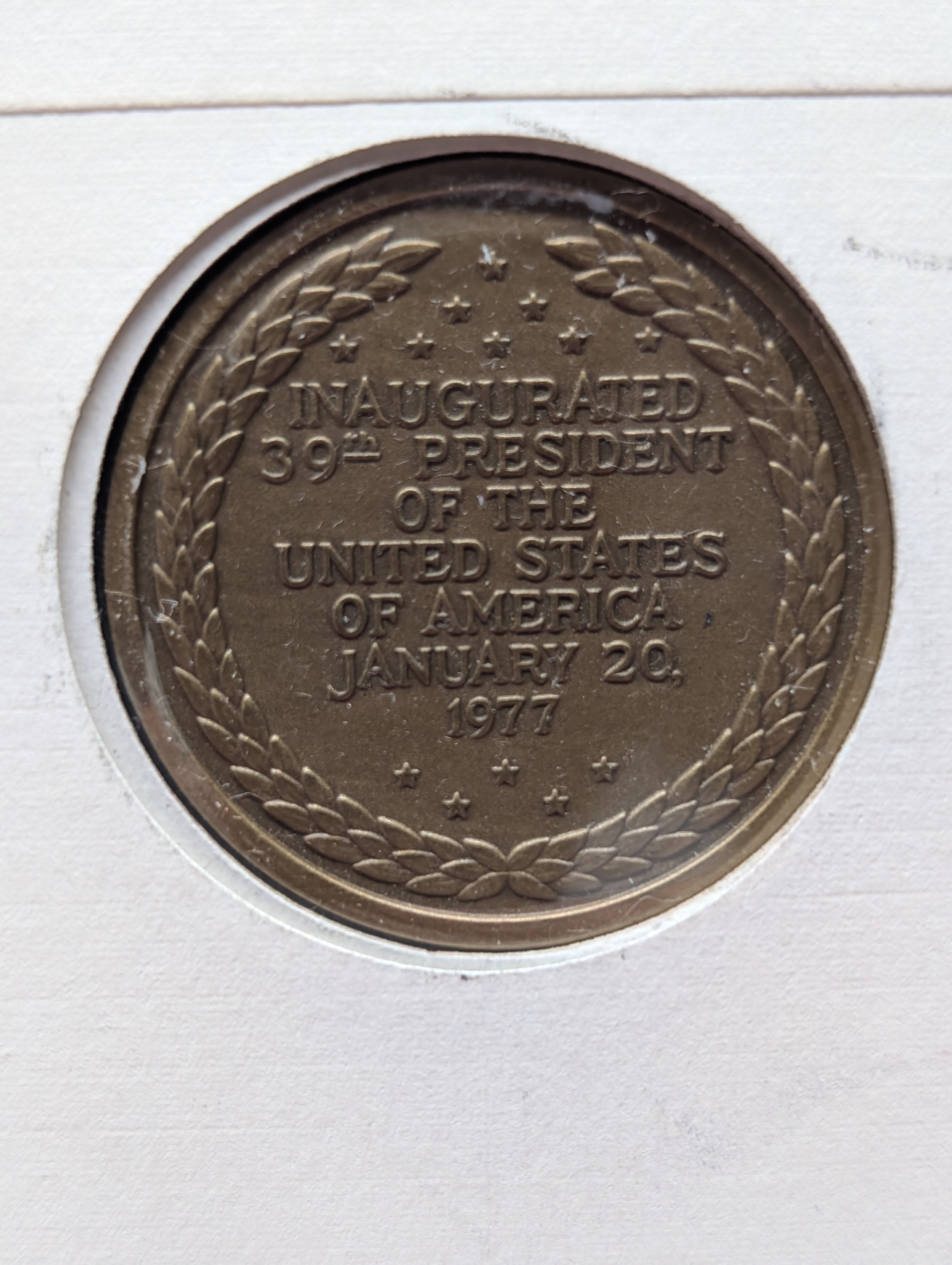 1977 Jimmy Carter Inauguration Medal in Sealed Envelope