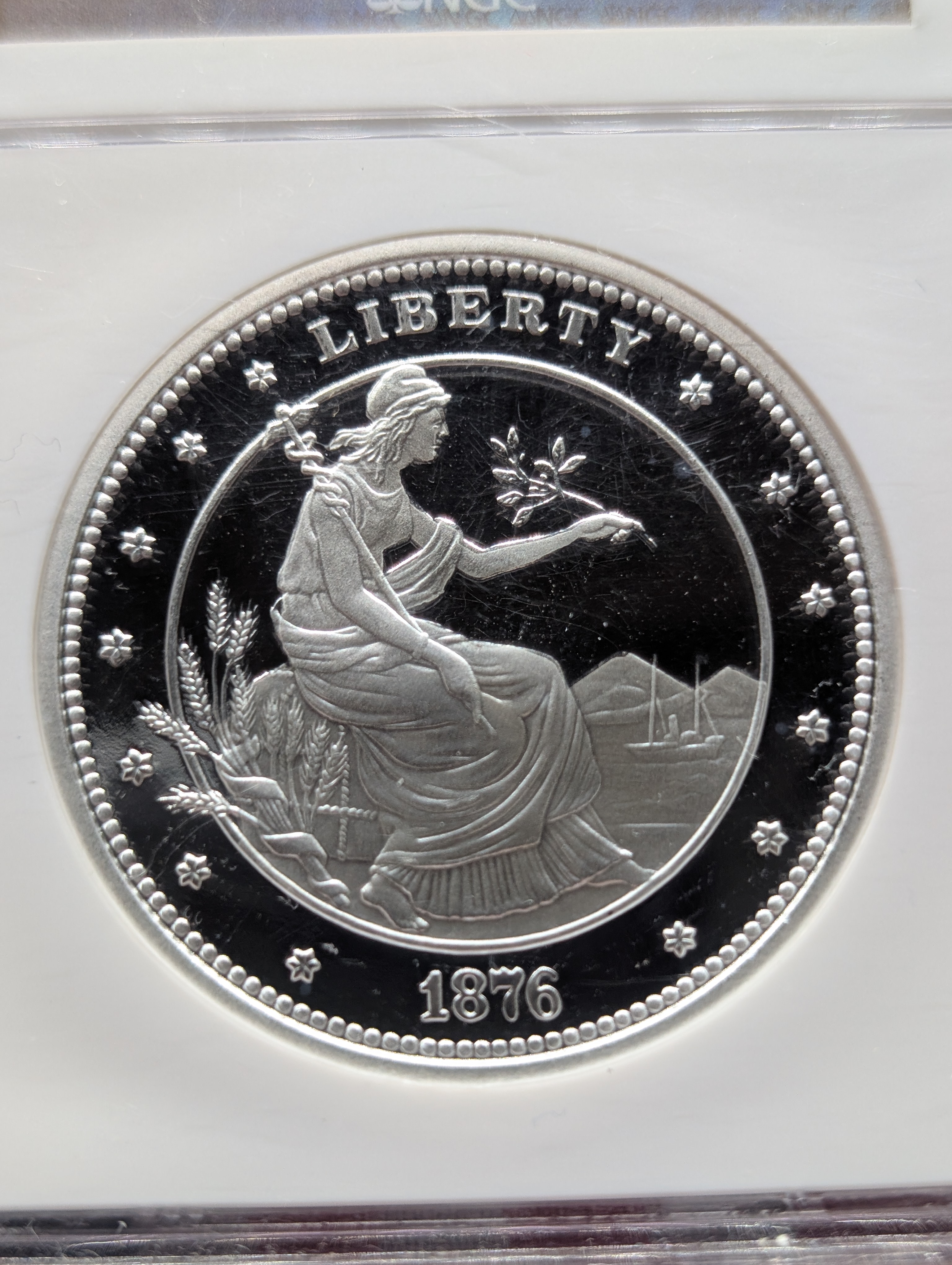 2011 George T. Morgan $100 Union 1 Ounce Pure Silver NGC Gem Proof - Proposed Design 1876 Struck 2011 Private Issue