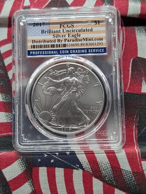 2017 American Silver Eagle One Troy Oz. .999 Fine Silver PCGS Brilliant 