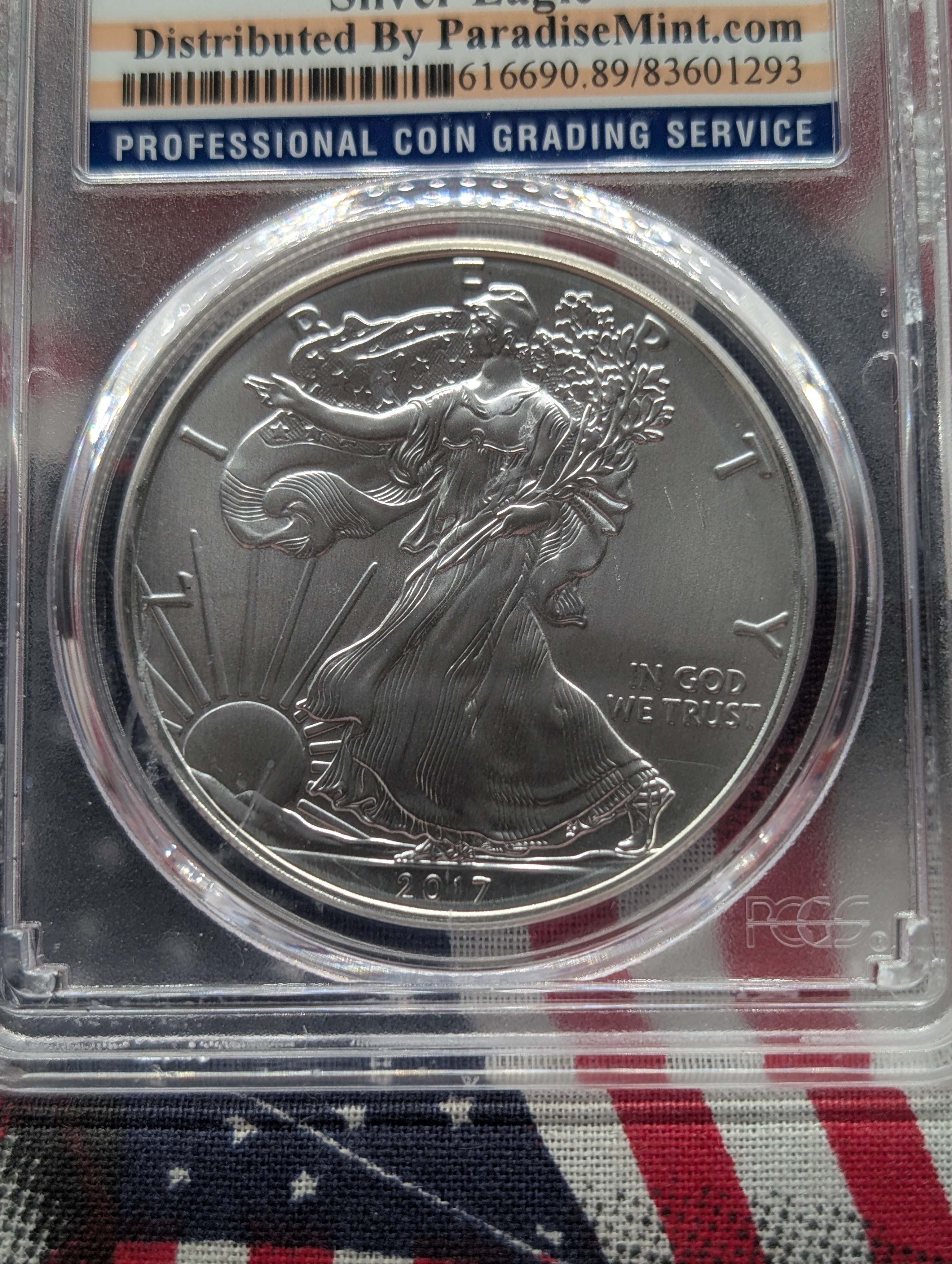 2017 American Silver Eagle One Troy Oz. .999 Fine Silver PCGS Brilliant Uncirculated