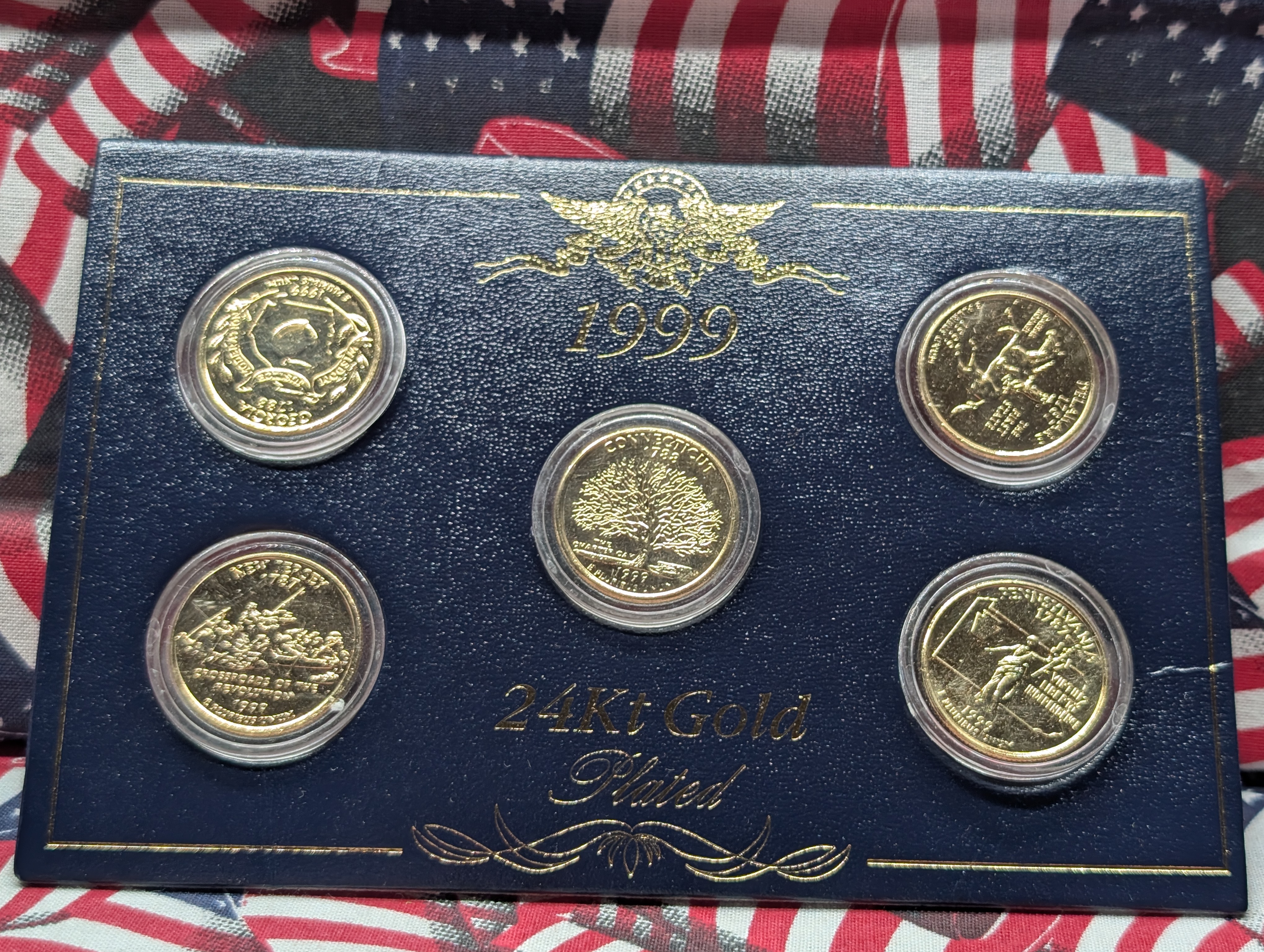 1999 24kt Gold Plated State Quarter Set