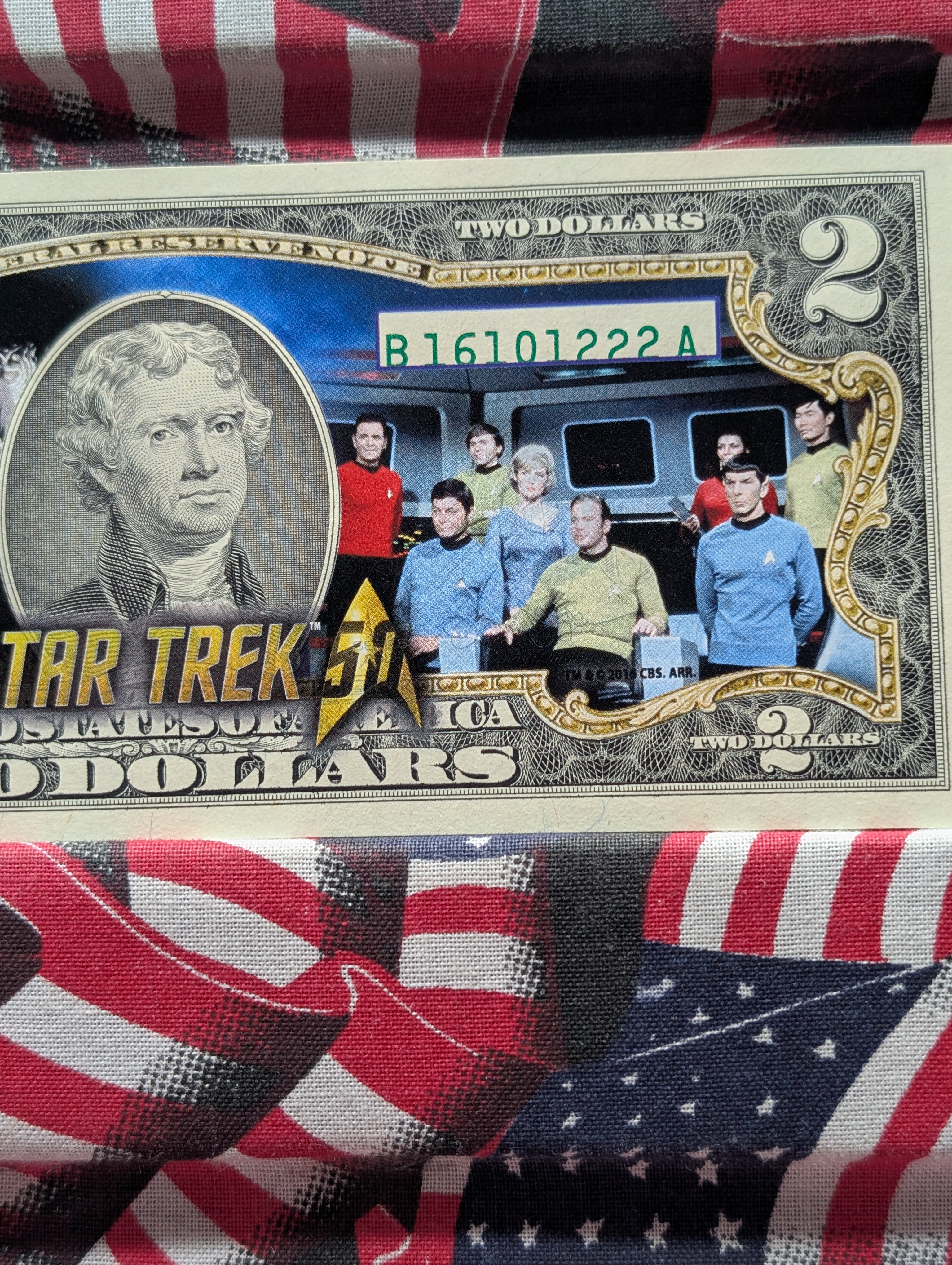 Star Trek 50th Anniversary 1966-2016 Colorized $2 Bill