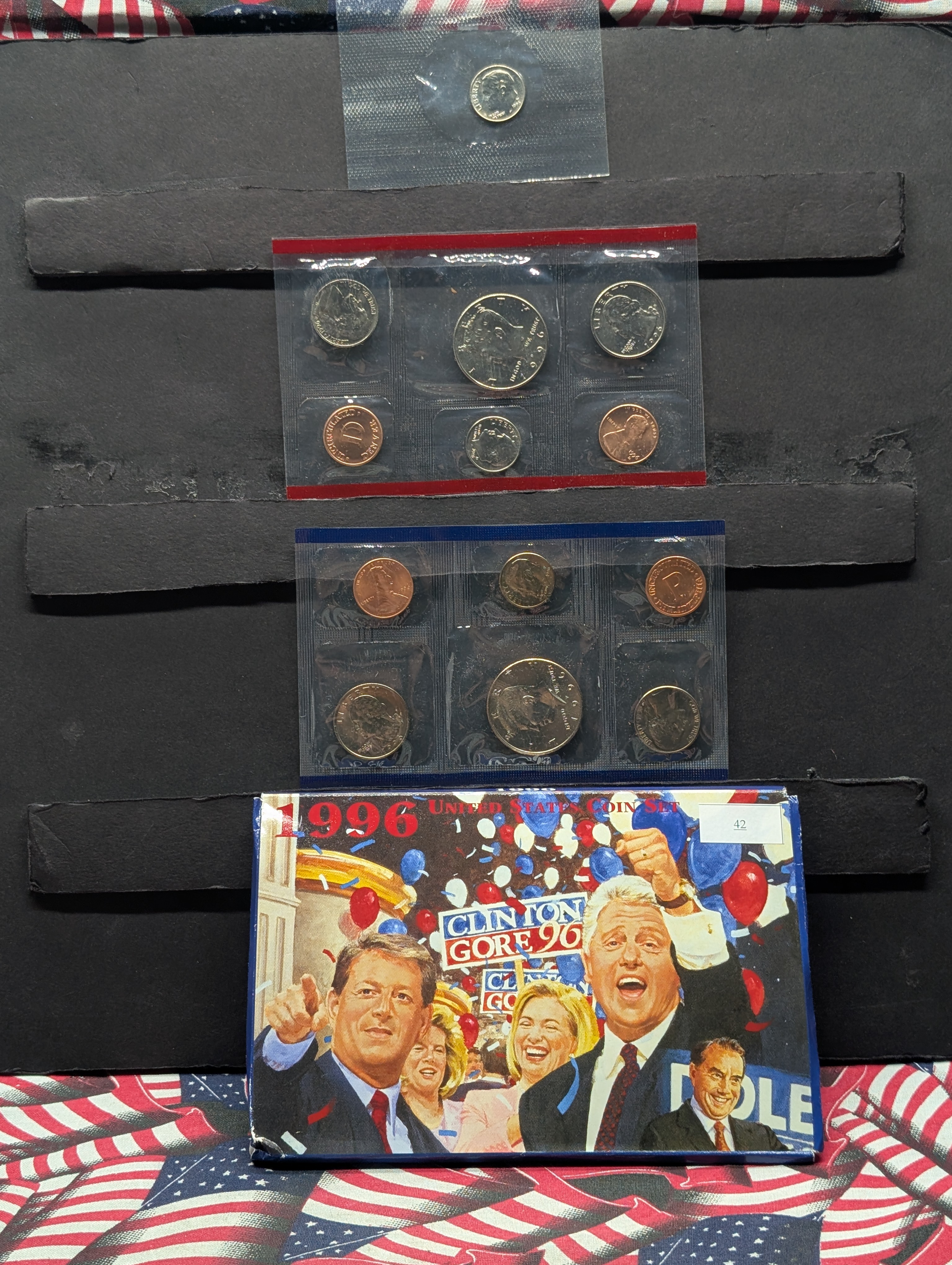1996-P&D United States Mint Uncirculated Coin Set W/ West Point Roosevelt Dime - Clinton & Gore on Cover