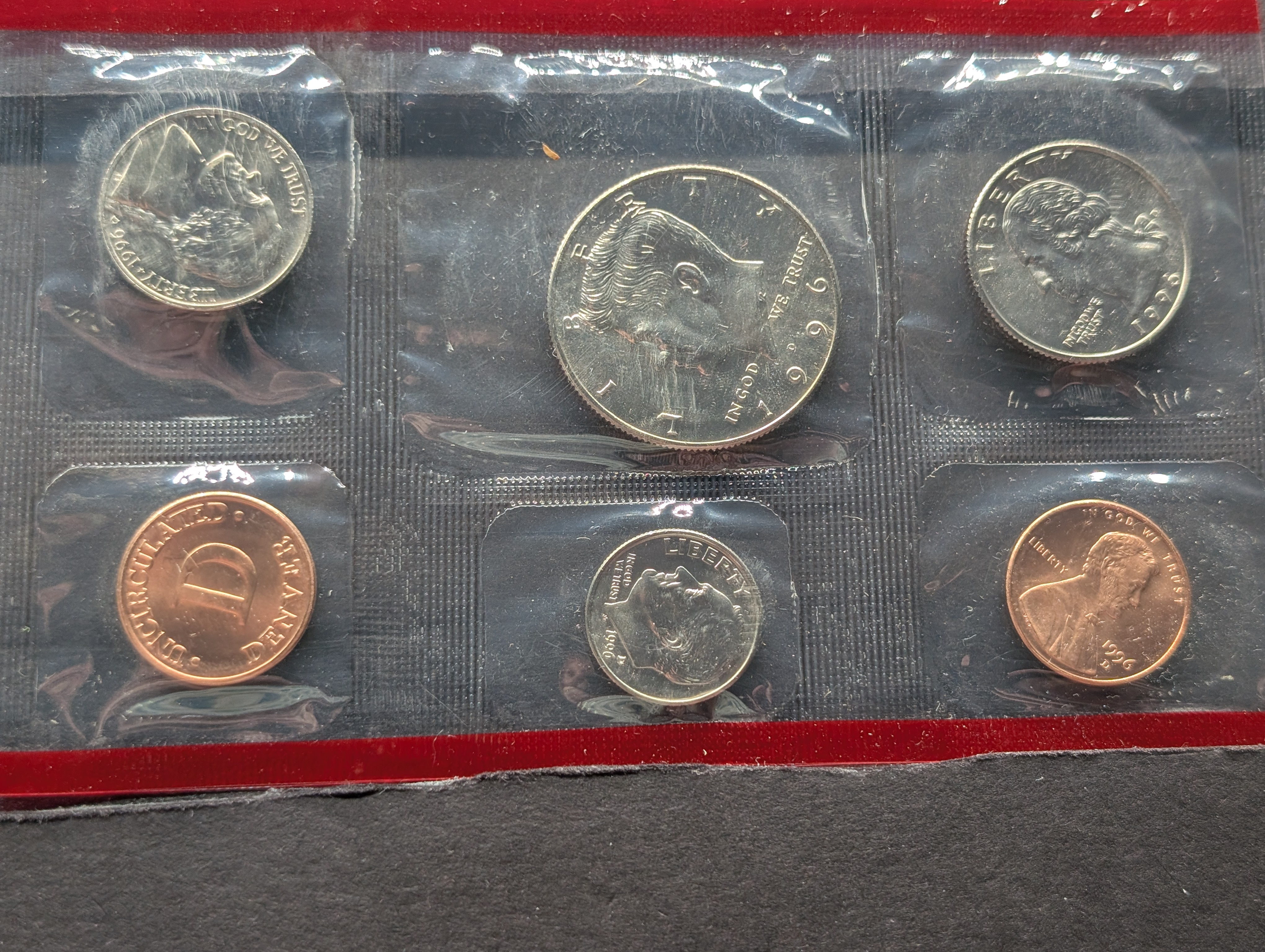 1996-P&D United States Mint Uncirculated Coin Set W/ West Point Roosevelt Dime - Clinton & Gore on Cover