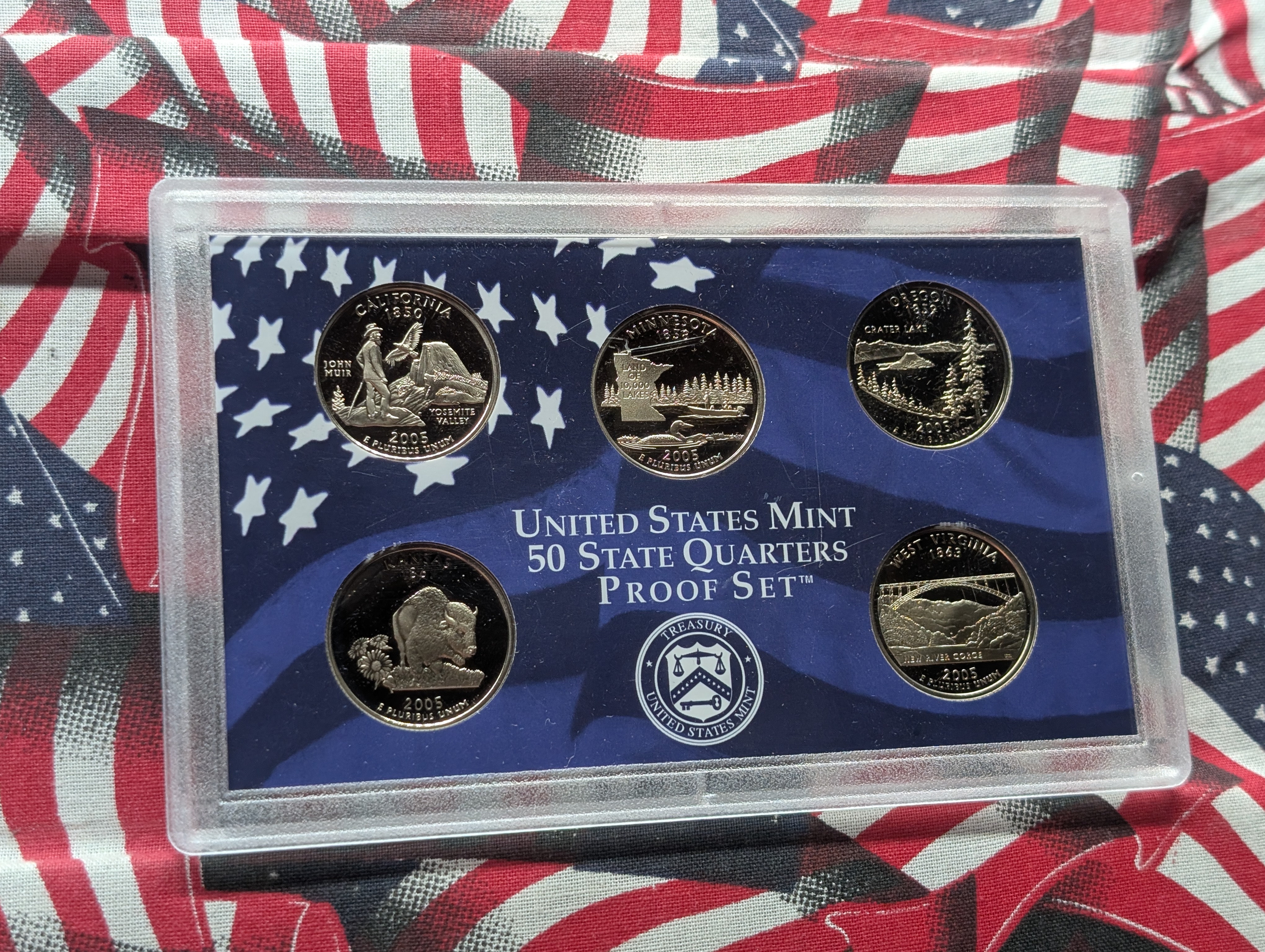 2005-S United States Mint Proof Set W/ State Quarters In Display Box with COA