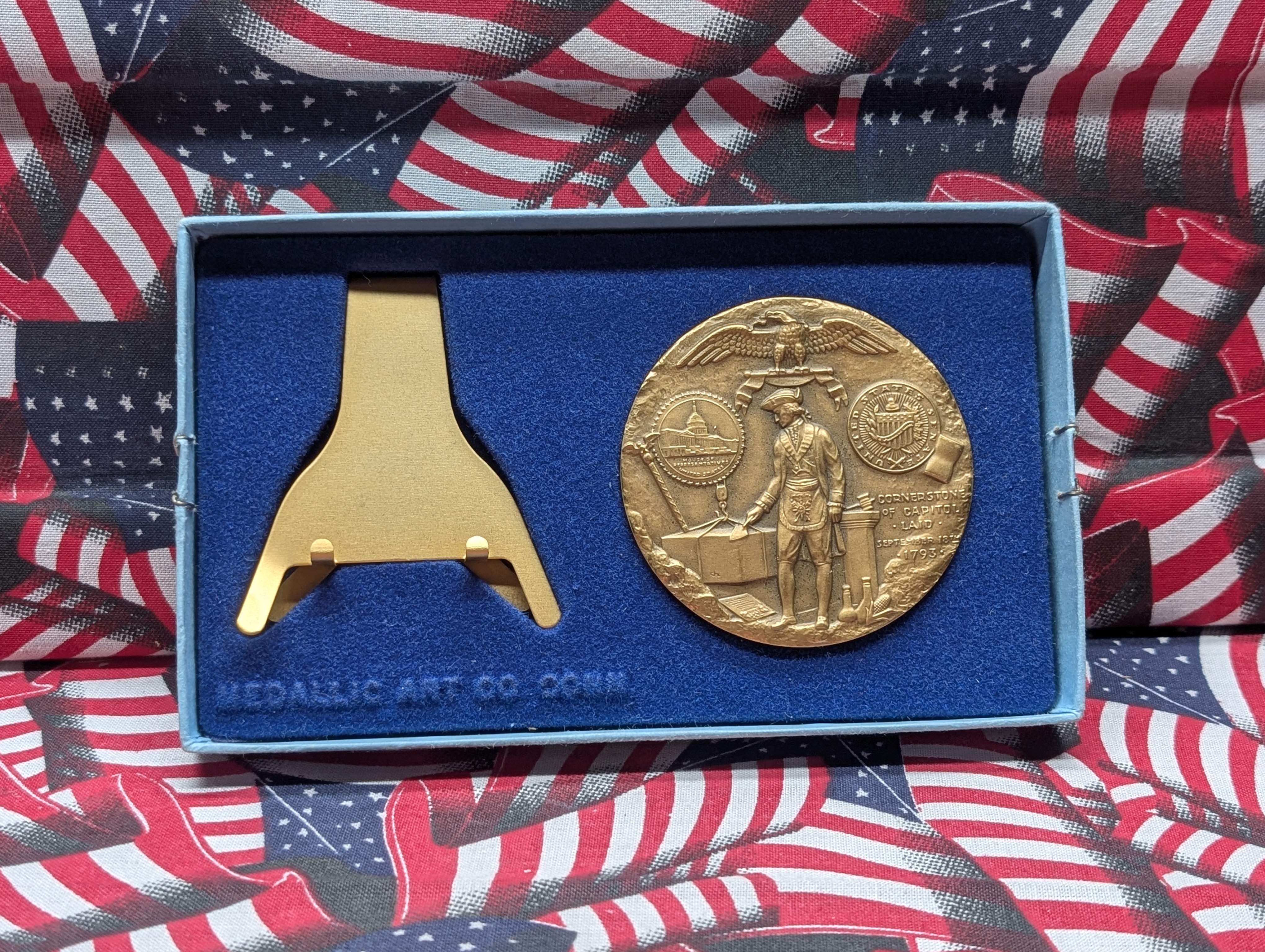 United States Capitol Historical Society Medal with Box and Stand