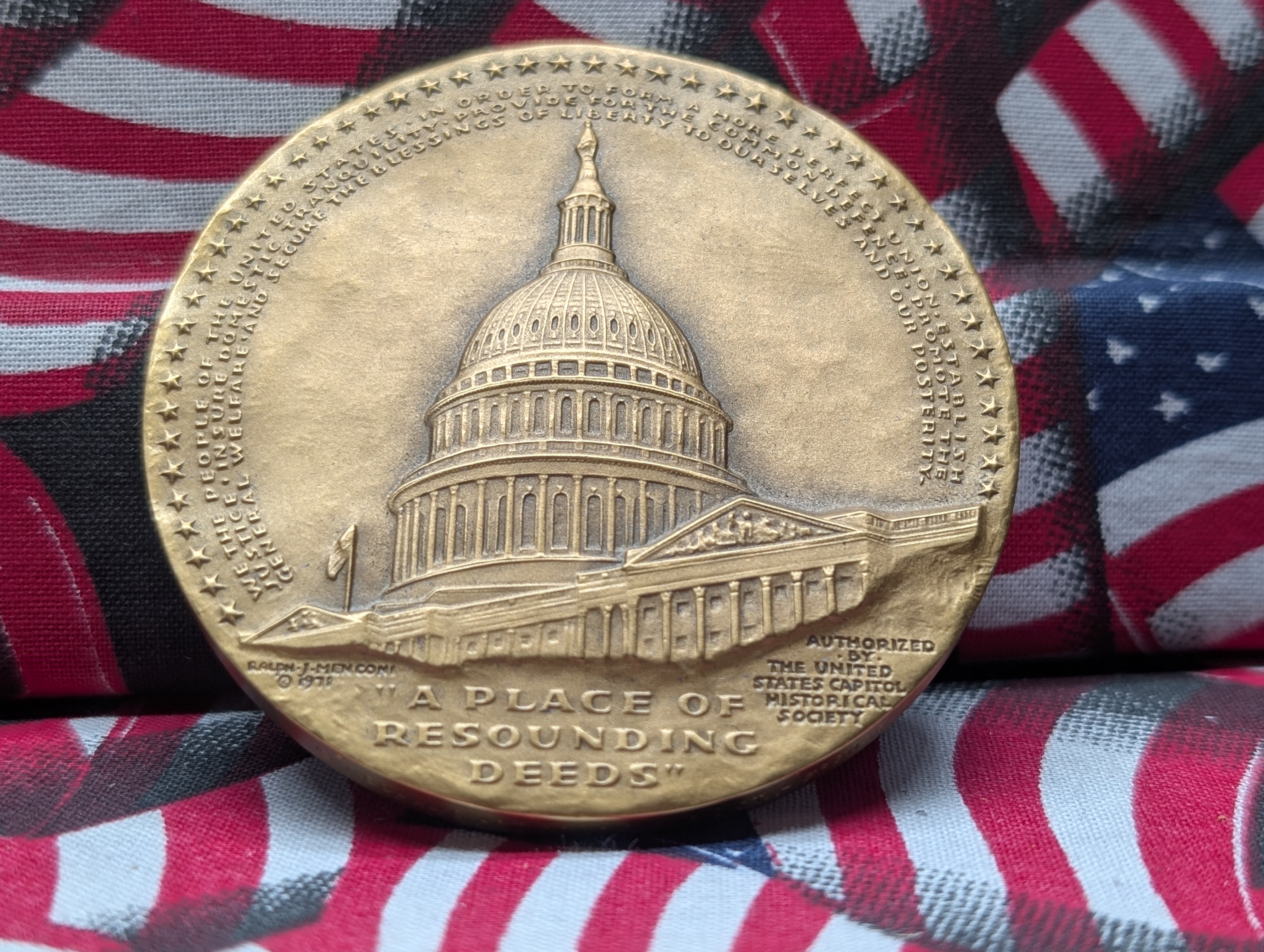 United States Capitol Historical Society Medal with Box and Stand