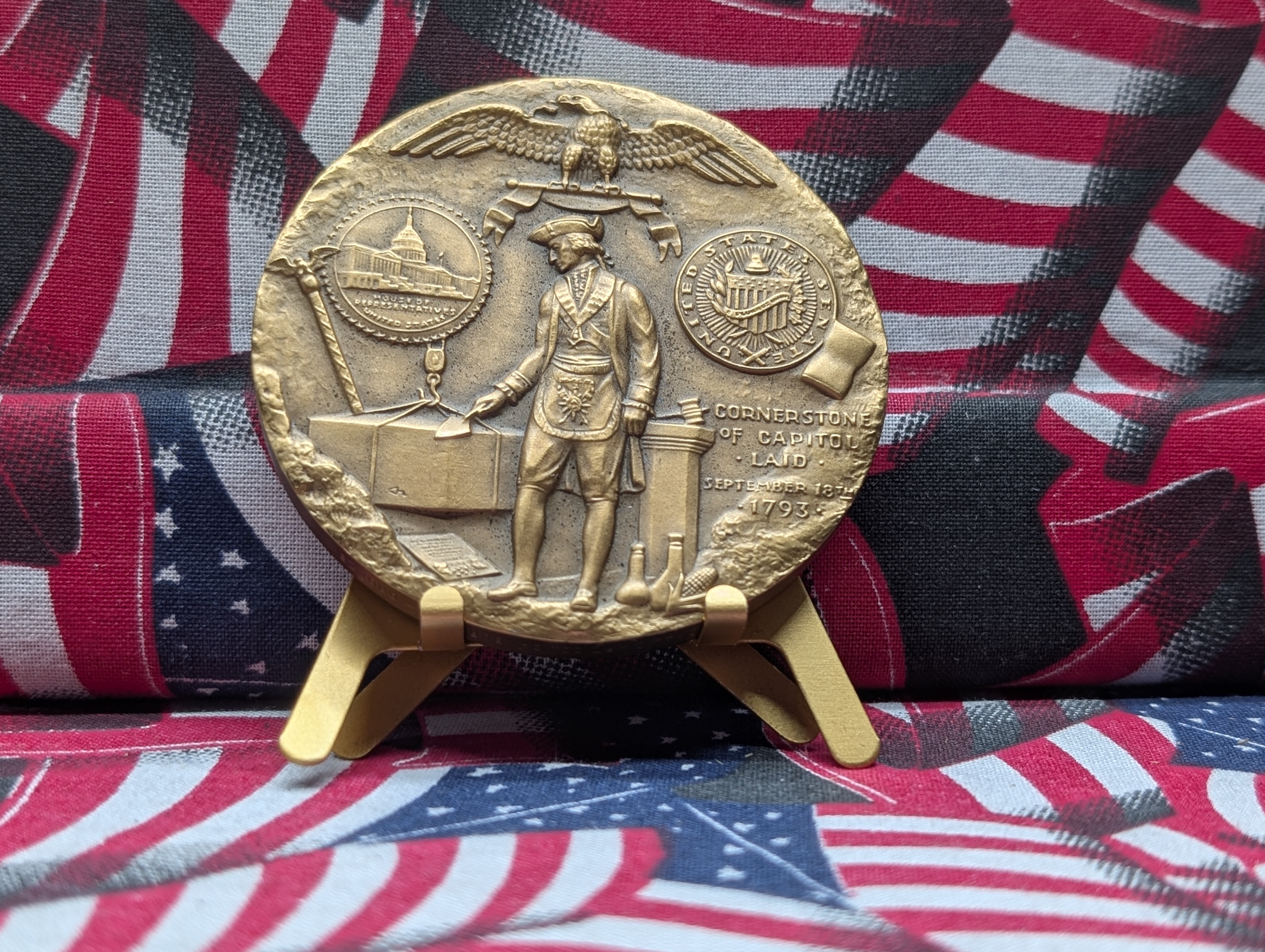 United States Capitol Historical Society Medal with Box and Stand
