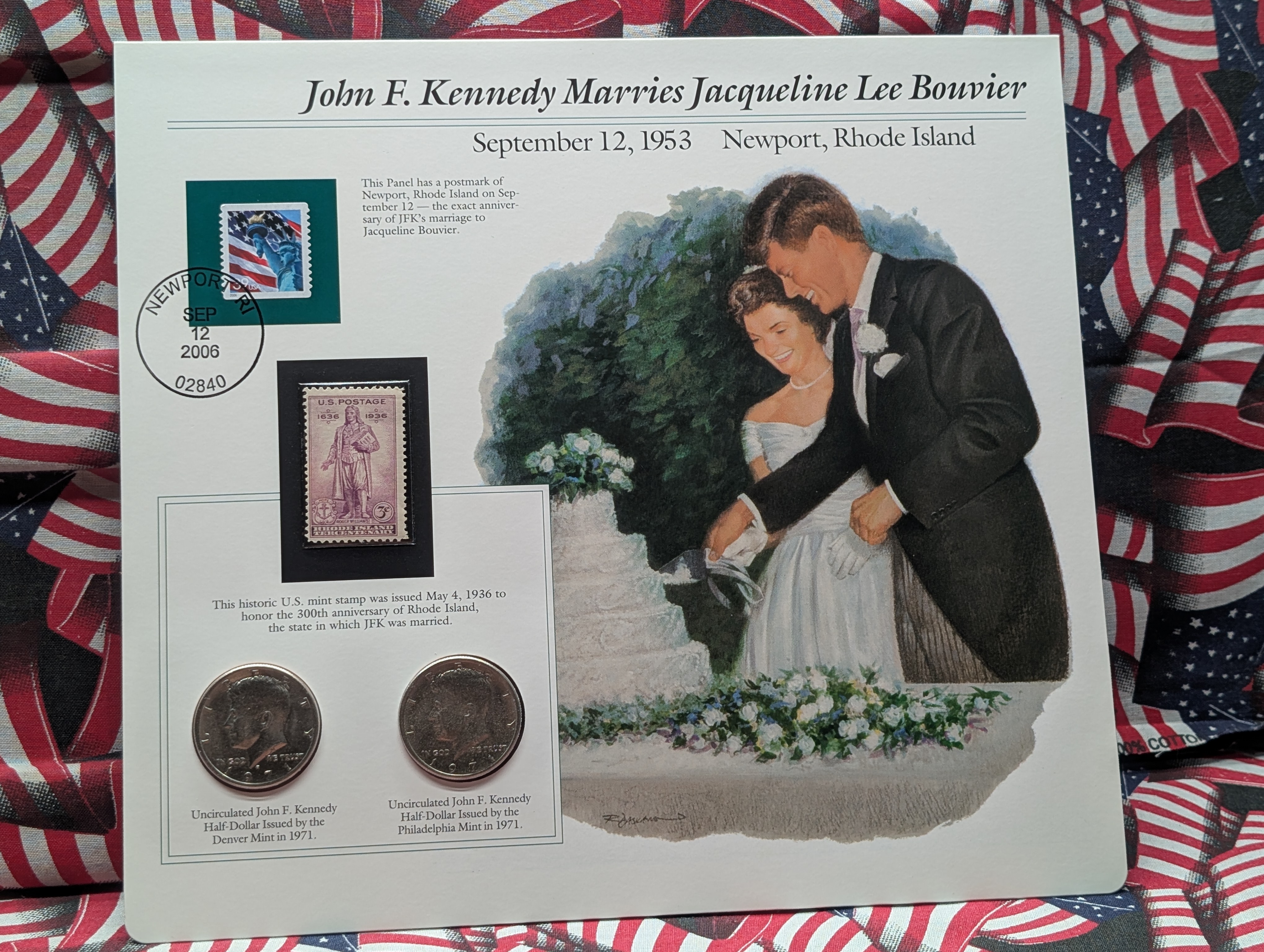 (5) P&D Kennedy Half Dollars in Info Sheets - 1971, 1972, 1977, 1992 & 1999 All P&D