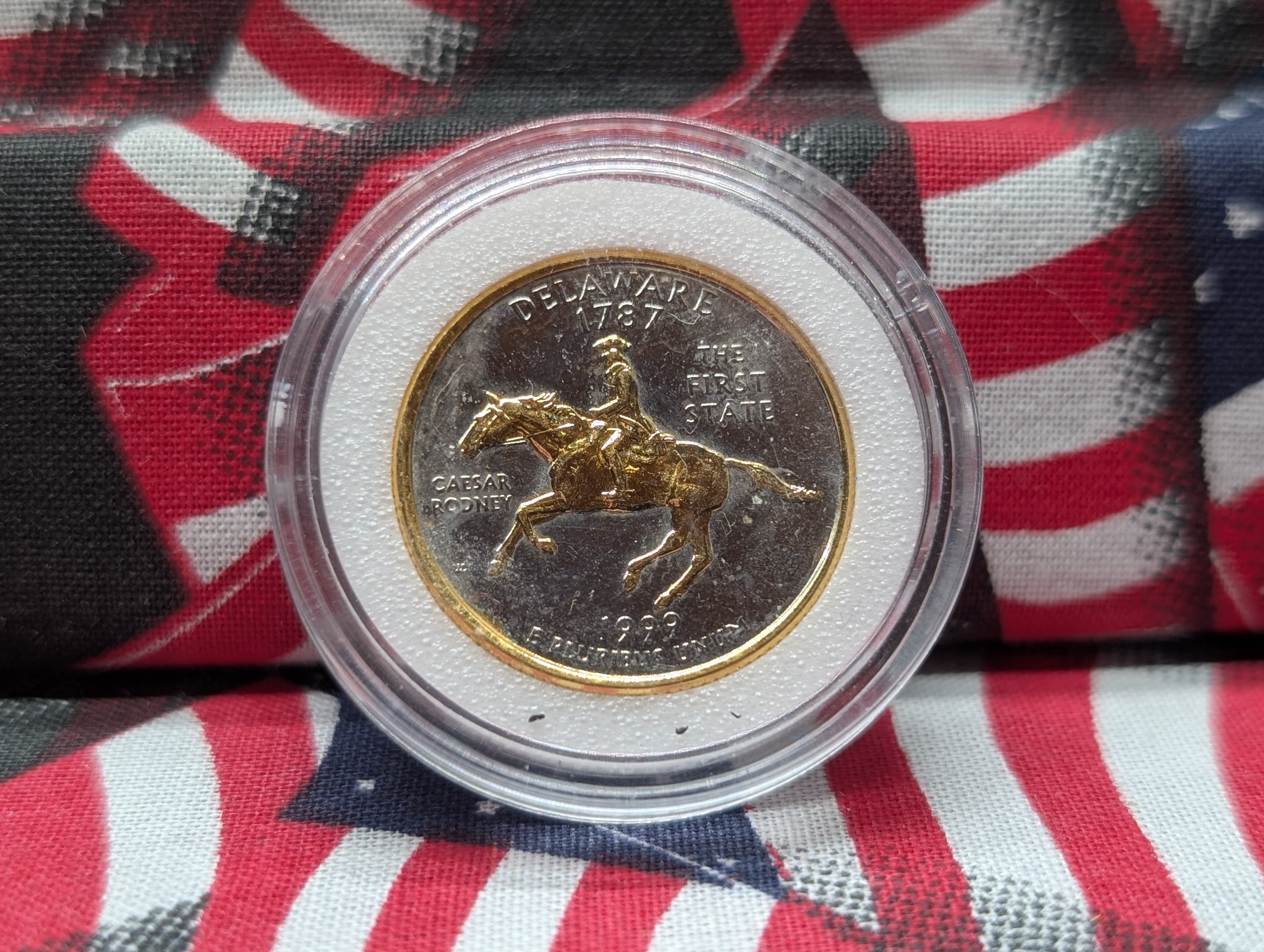 1999 & 2000-P&D 24kt Gold Plated Statehood Quarters - 7 Coins, with Box & COA