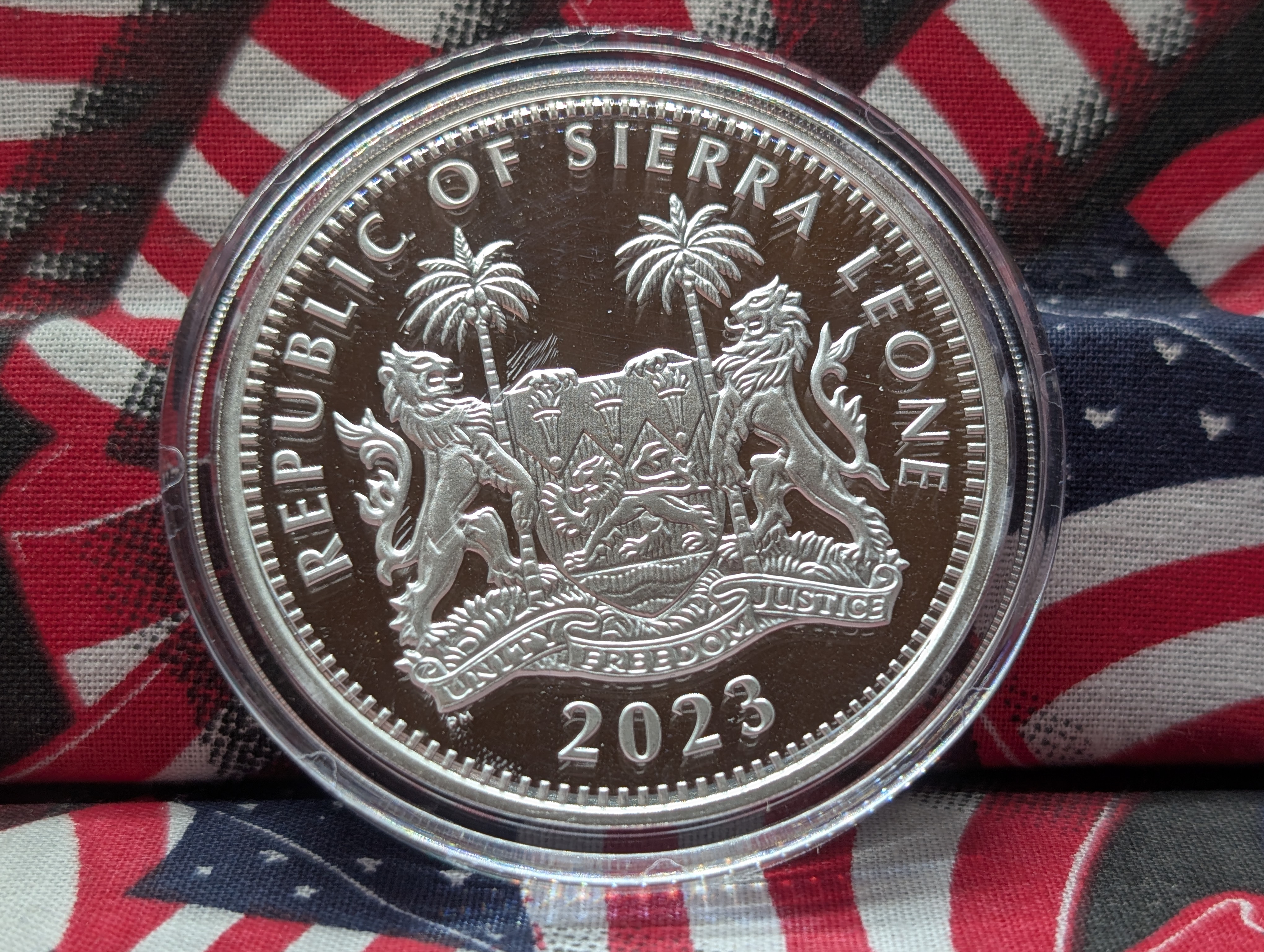 2023 Republic of Sierra Lione Isis Egyptian God 2 Oz. Colorized Novelty Round - #184/200 Minted - .999 Fine Silver, with Box & COA