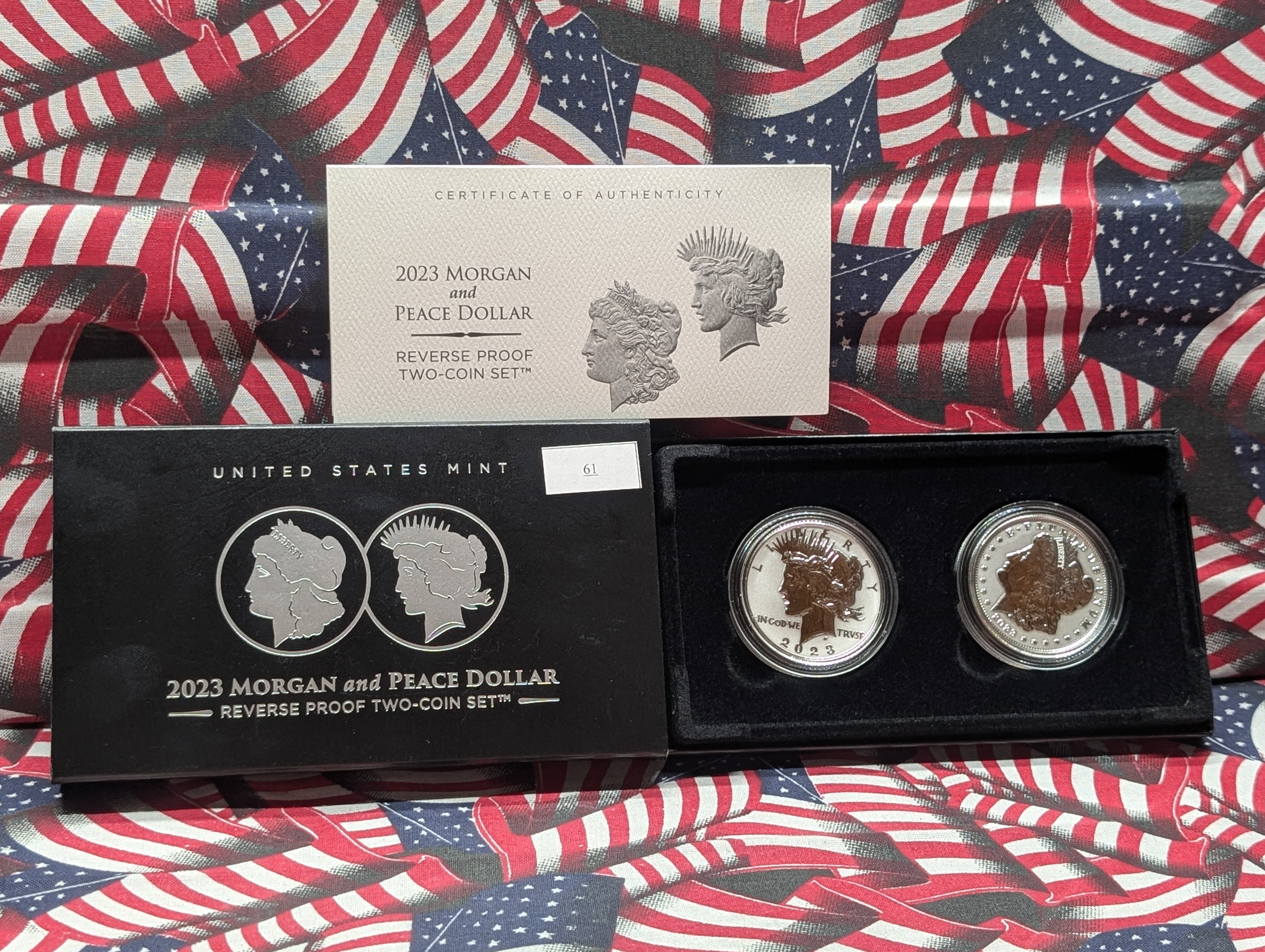 2023-S Morgan and Peace Dollar Reverse Proof Two-Coin Set, .859 Troy Ounce - 99.9% Silver each
