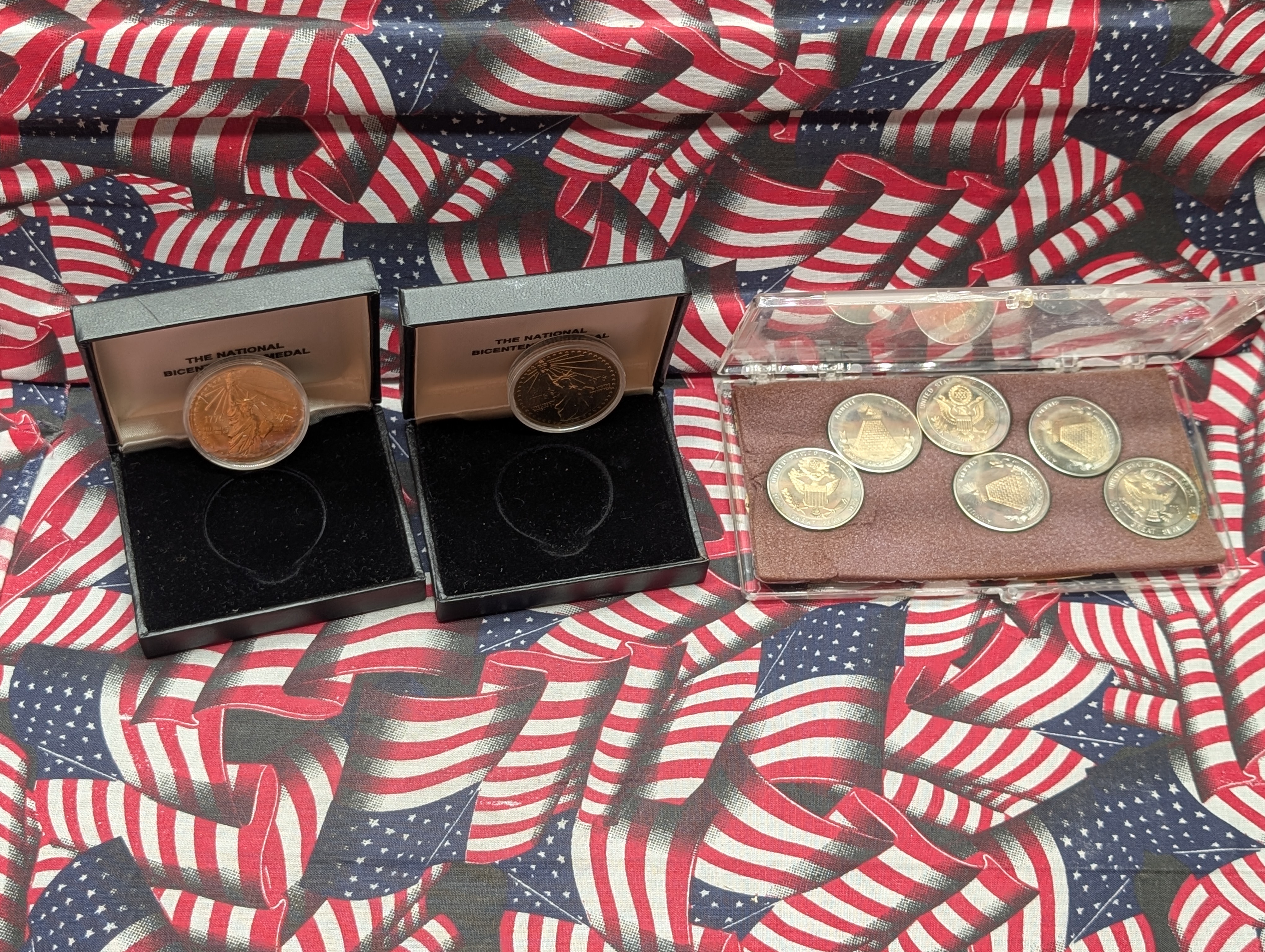 2 Copper Medals & The Present Official U.S. Great Seal 6 Medal Set