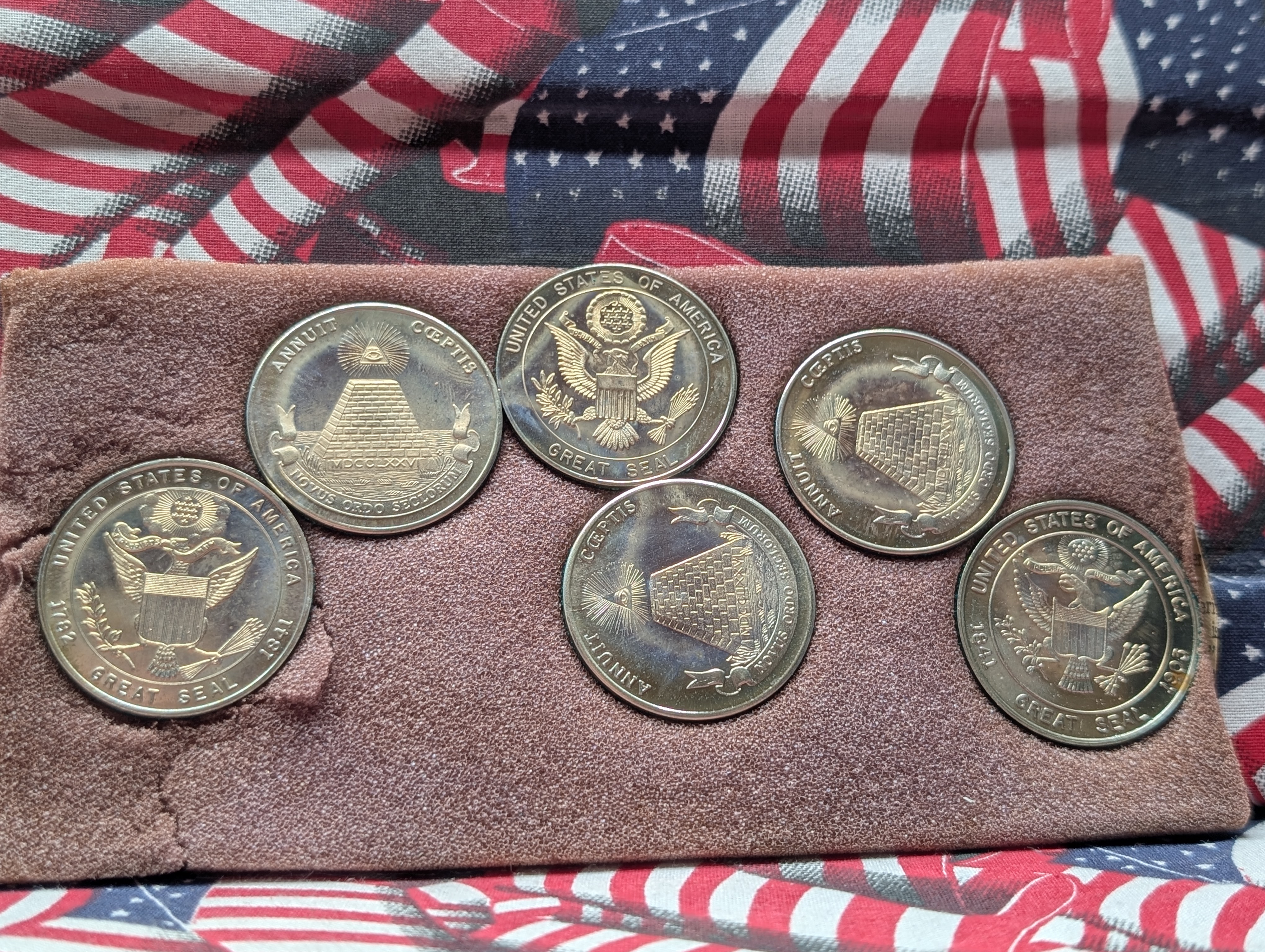 2 Copper Medals & The Present Official U.S. Great Seal 6 Medal Set
