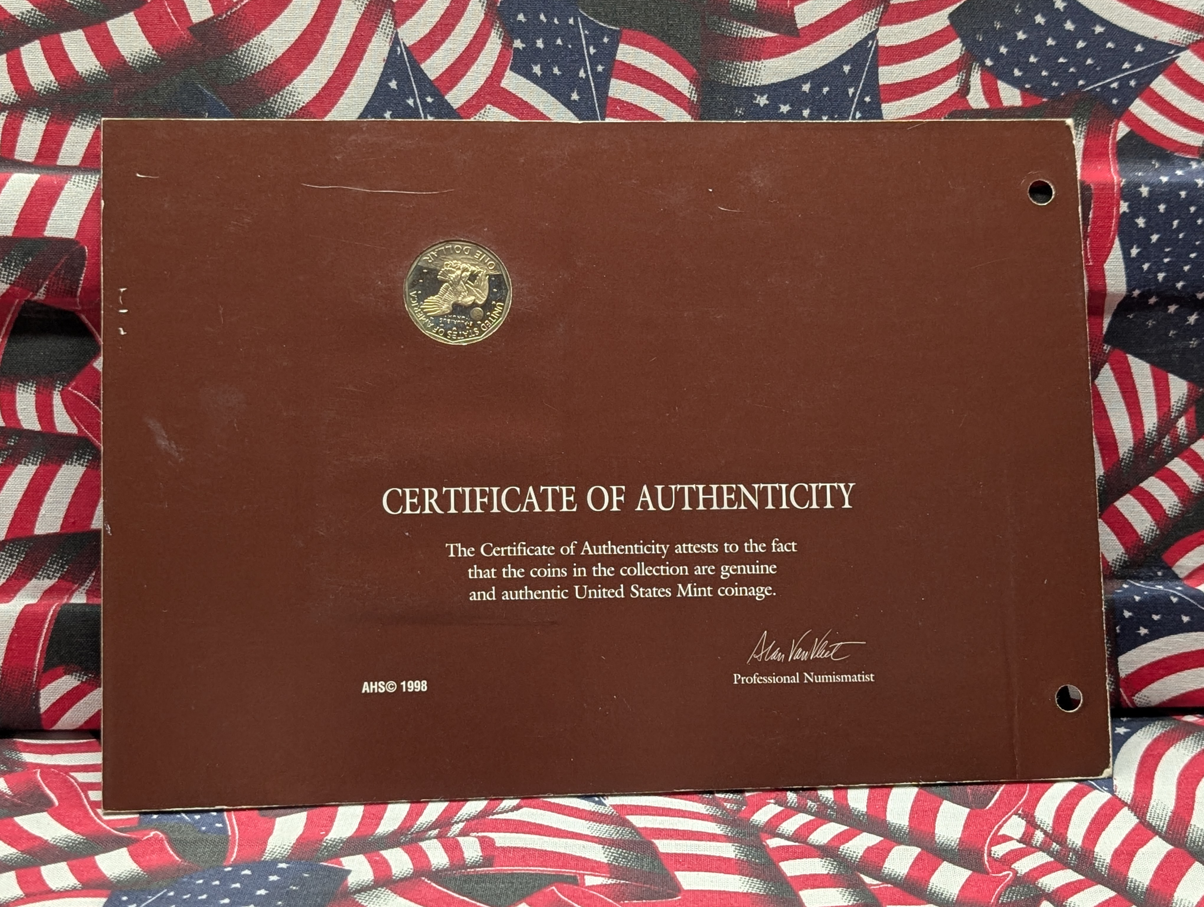 1980-S Susan B. Anthony Dollar - 1979-1981 Obverse & Reverse with COA