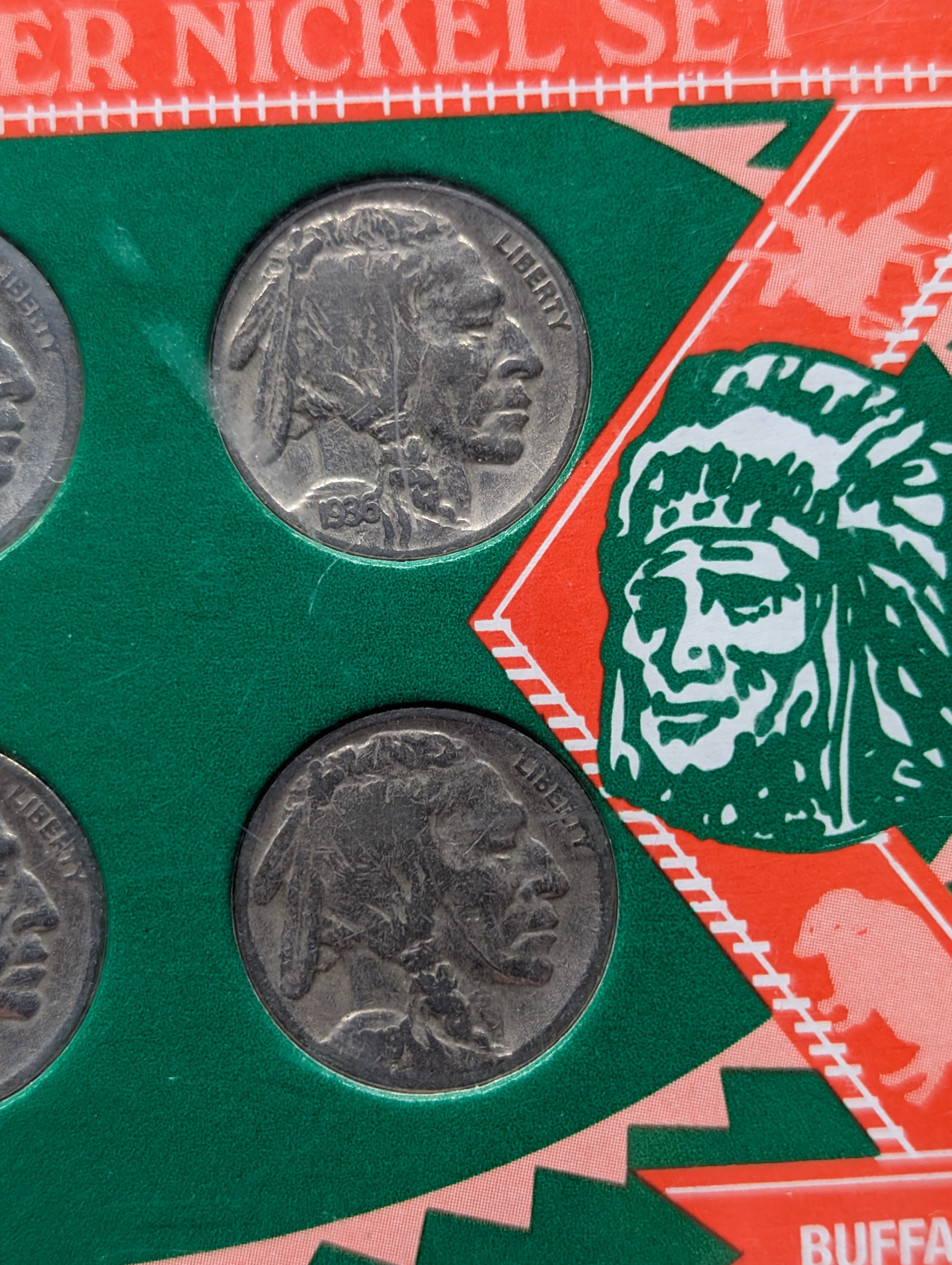 American Frontier Indian Head Buffalo Nickel 6 Coin Set