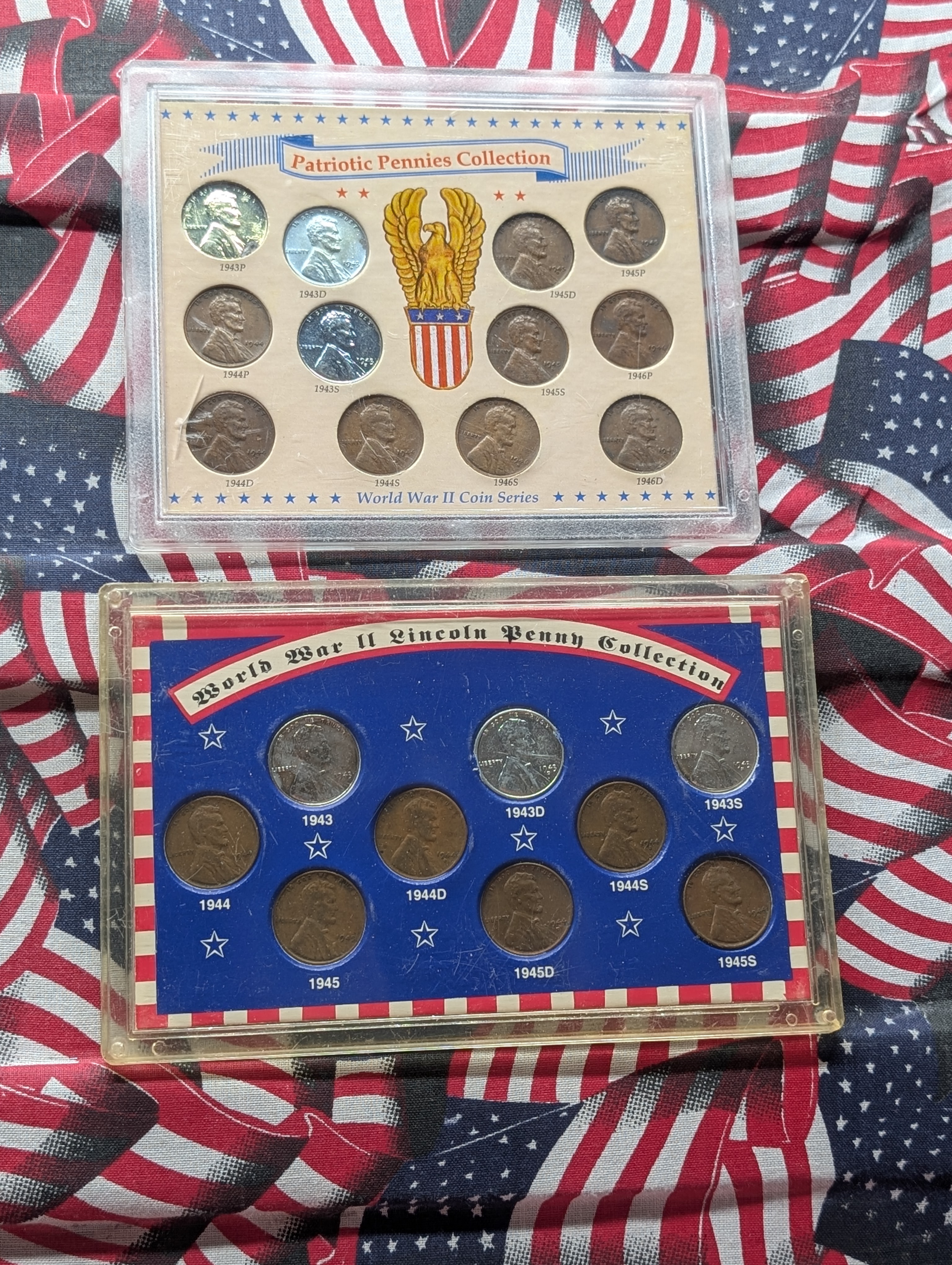 World War II Lincoln Penny Collection Set & Patriotic Pennies Collection Set, 21 Coins