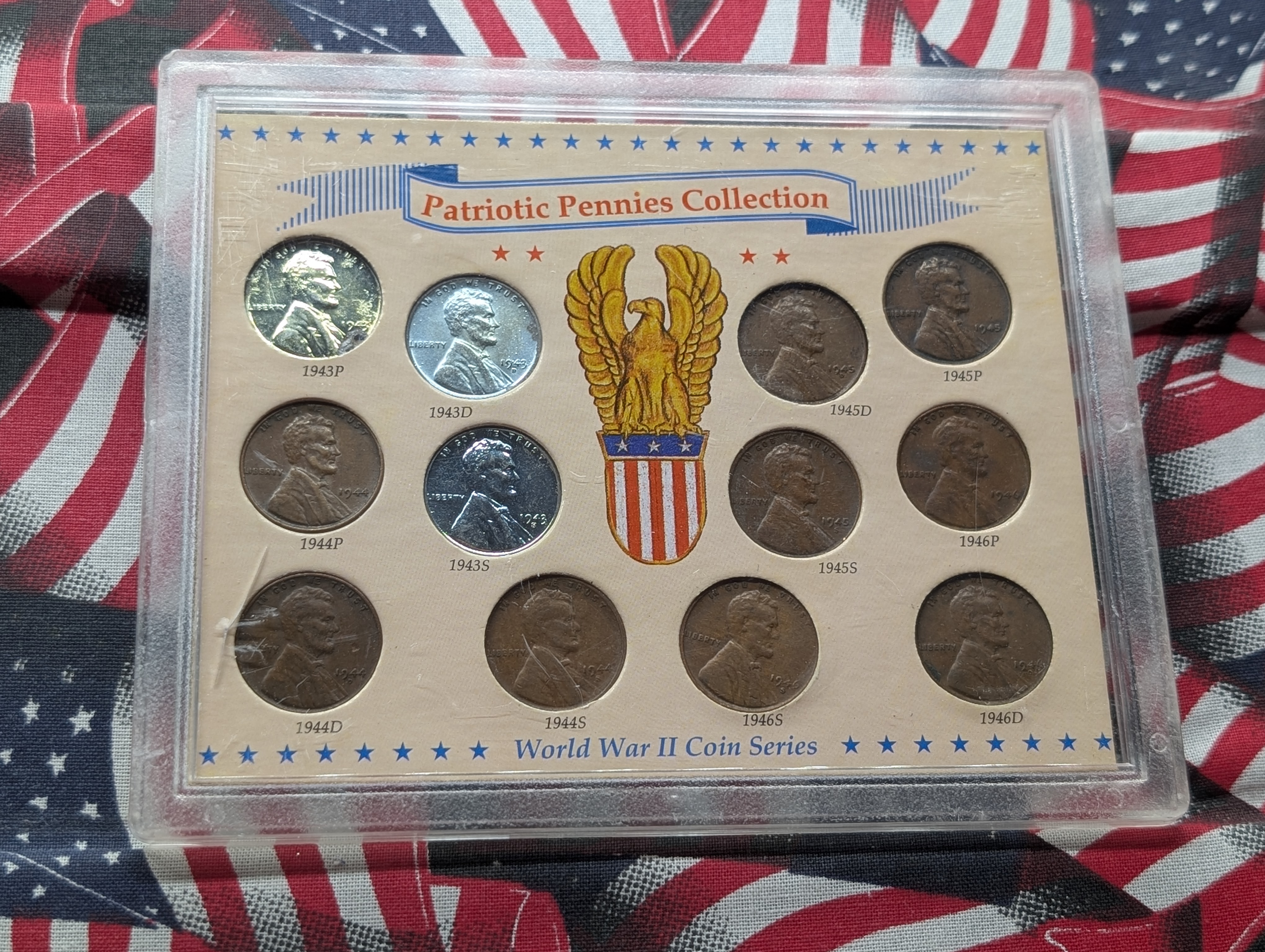 World War II Lincoln Penny Collection Set & Patriotic Pennies Collection Set, 21 Coins