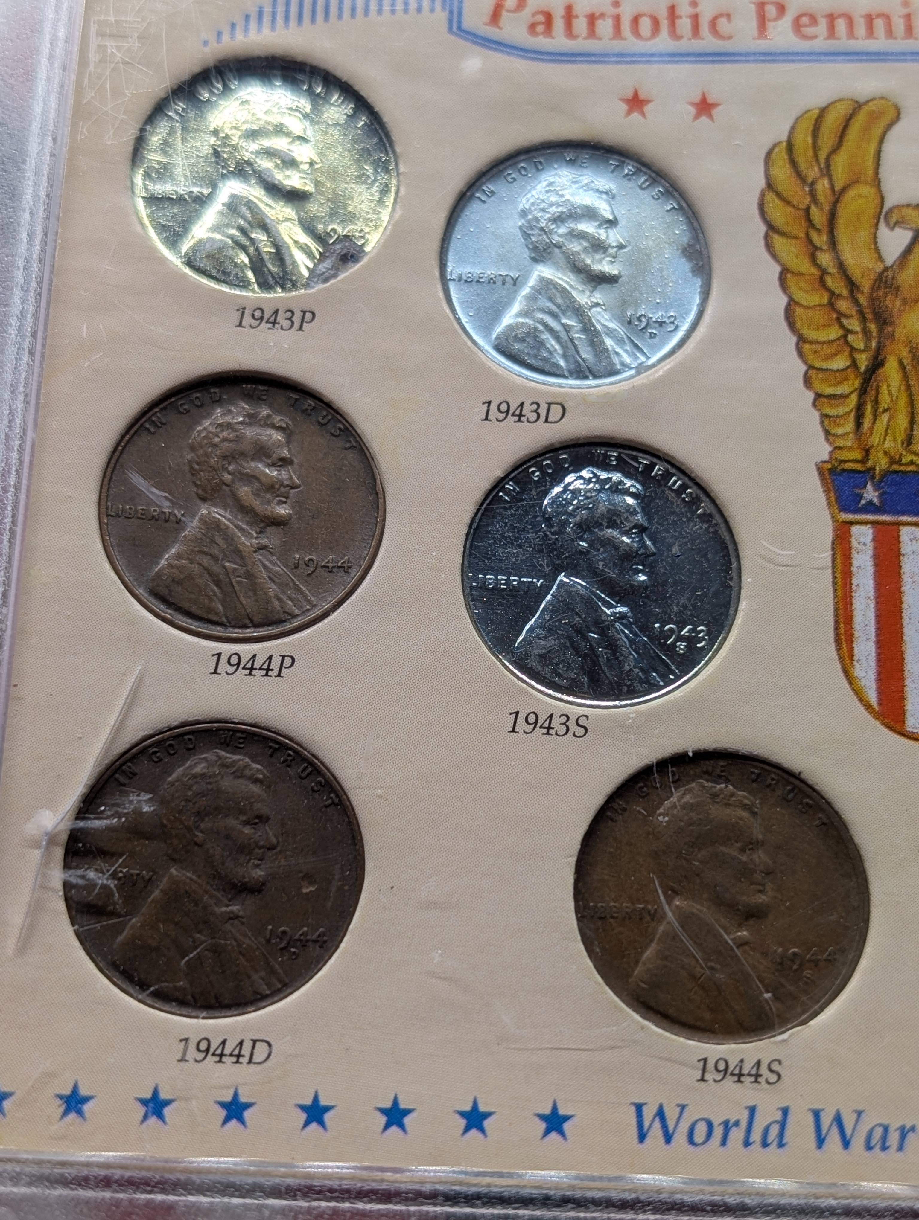 World War II Lincoln Penny Collection Set & Patriotic Pennies Collection Set, 21 Coins