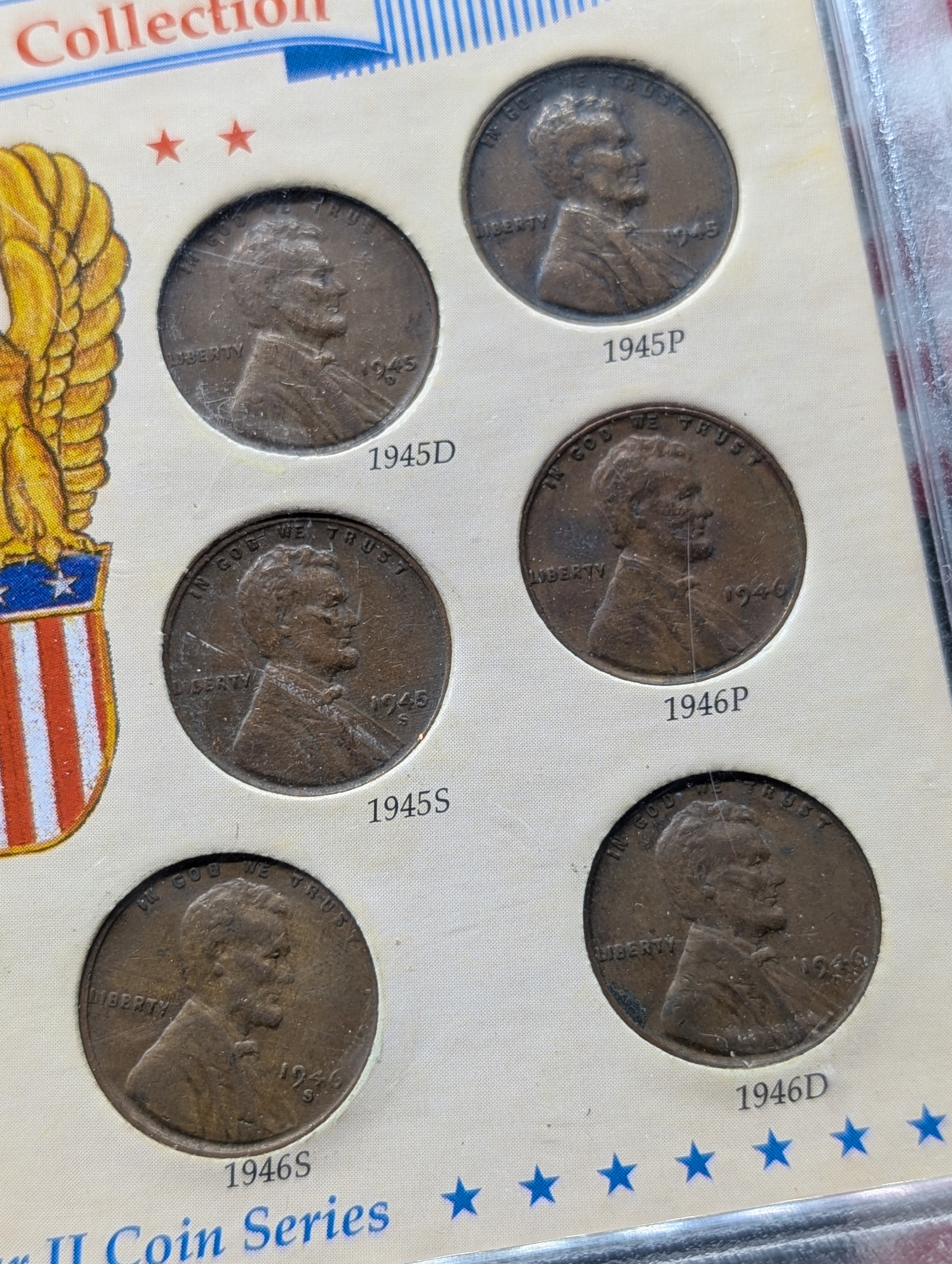 World War II Lincoln Penny Collection Set & Patriotic Pennies Collection Set, 21 Coins