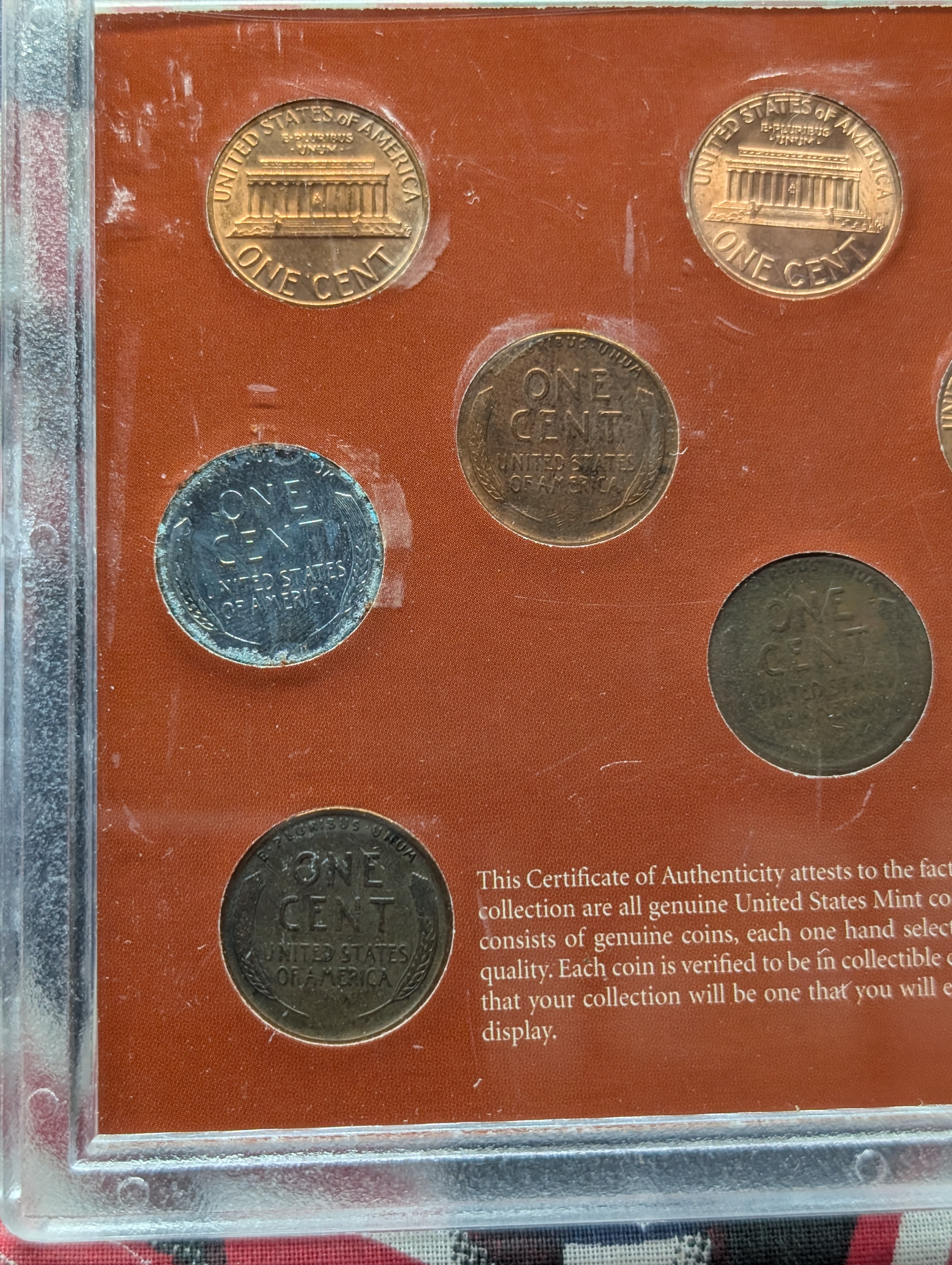 10 Decades of Lincoln Pennies Set - Cracked Case